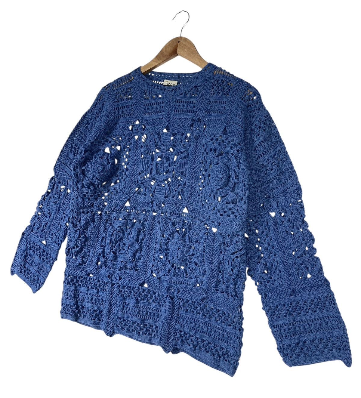 Vintage Ficce By Yoshiyuki Konishi Lace Hand Knit Knitwear