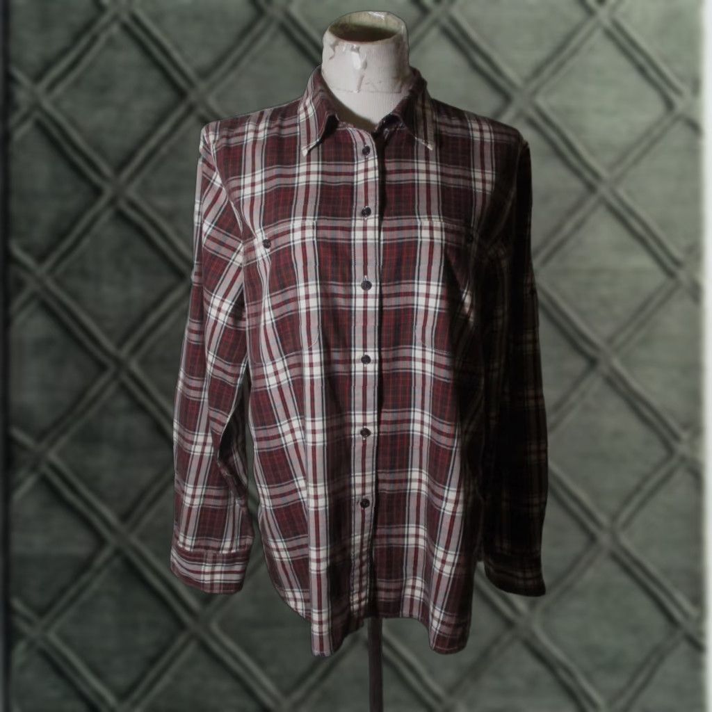 Vintage LAUREN Jean Co. RL Burgundy Long Sleeve Shirt Women's Size XL Size XL / US 12-14 / IT 48-50 - 1 Thumbnail