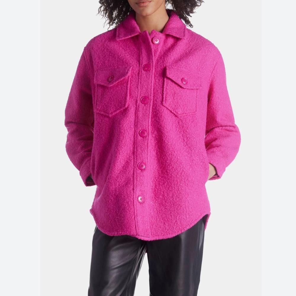Designer Anthropologie l RD Style Unlined Flash Pink Shacket Medium Size M / US 6-8 / IT 42-44 - 1 Thumbnail