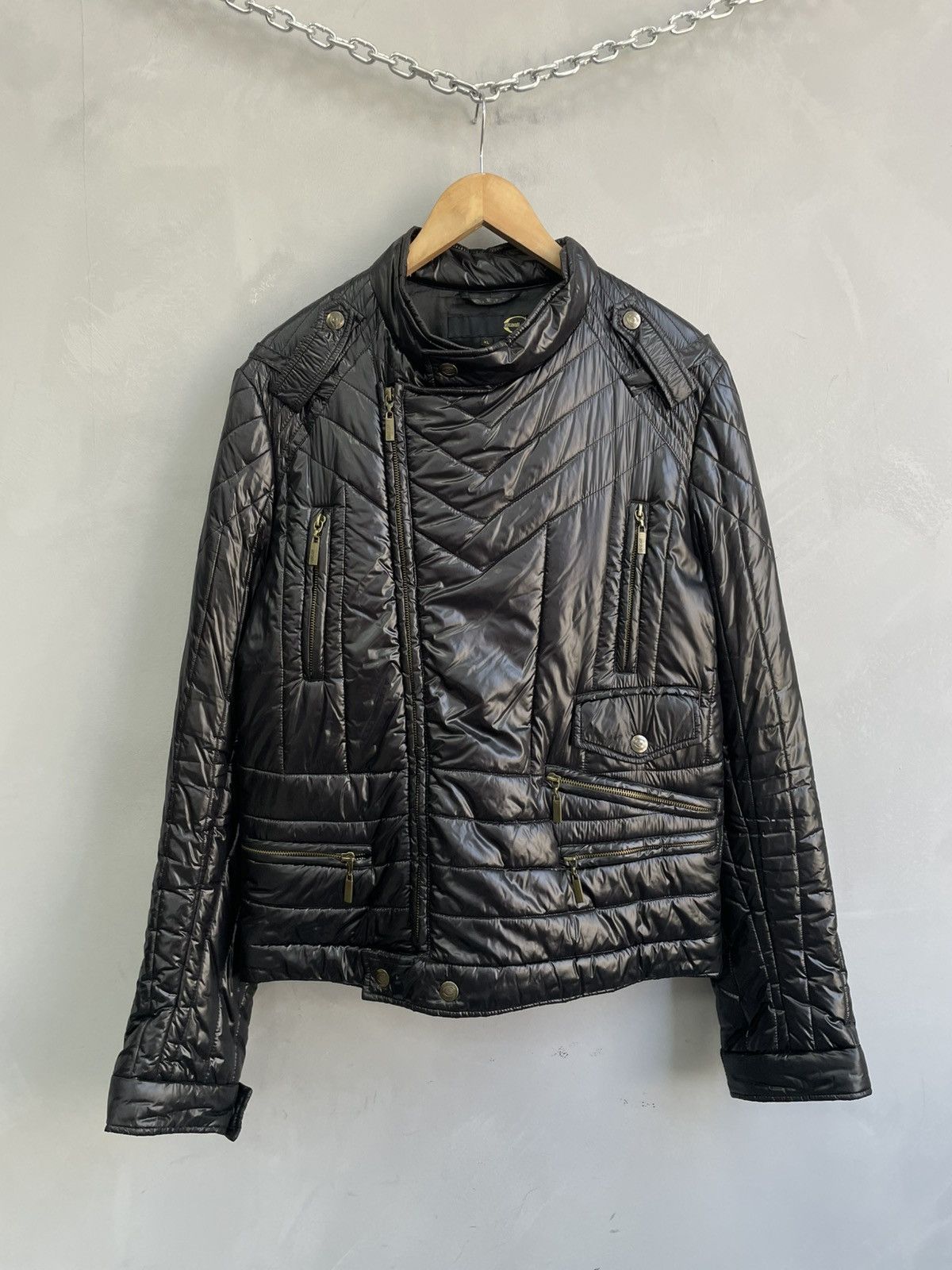 Just Cavalli Rare Roberto Cavalli biker nylon jacket hype avant garde Size US XL / EU 56 / 4 - 1 Thumbnail