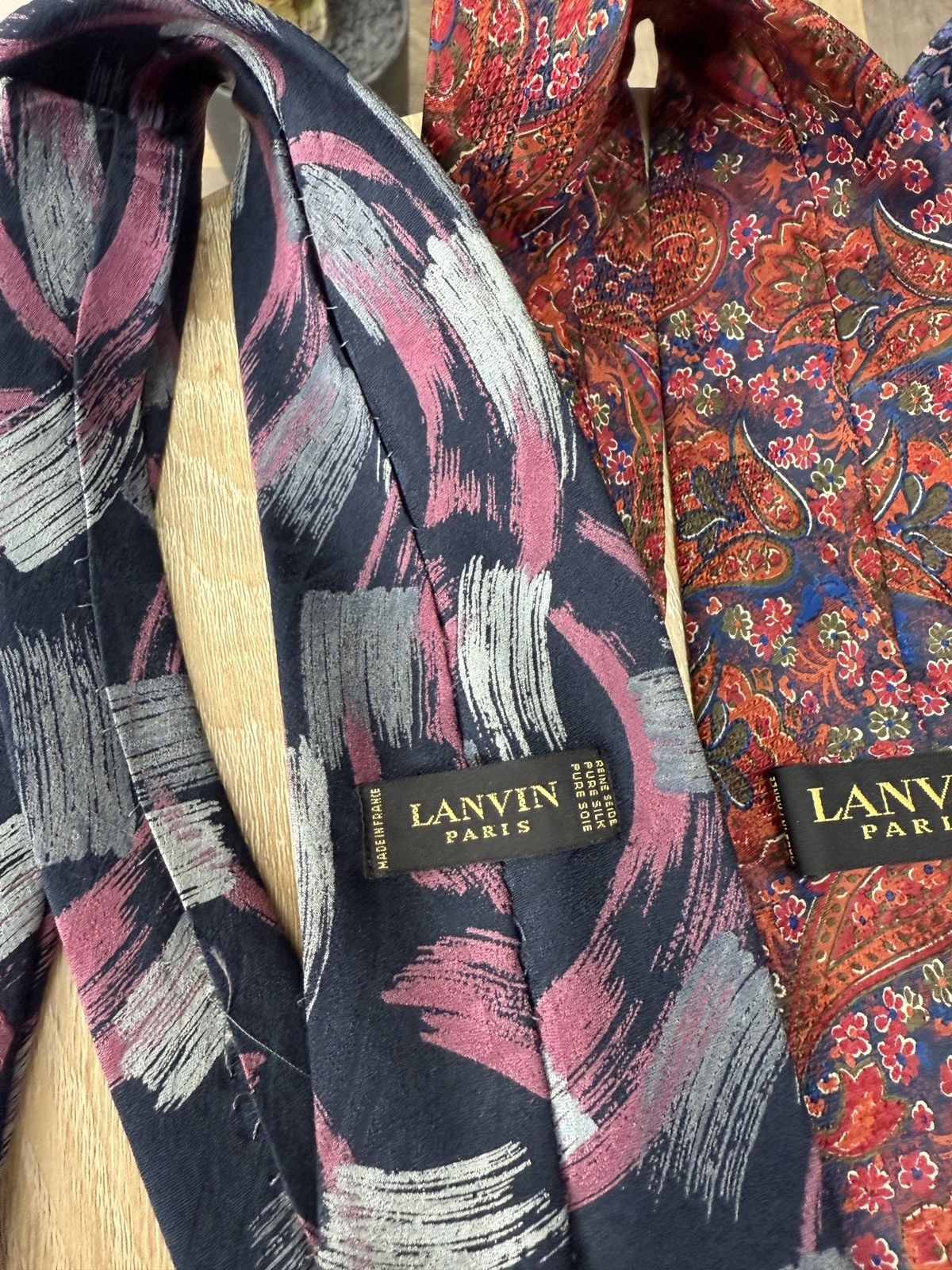 Lanvin Vintage Lanvin Paris Silk Tie Lot Set 3 Designer Floral Size ONE SIZE - 7 Thumbnail