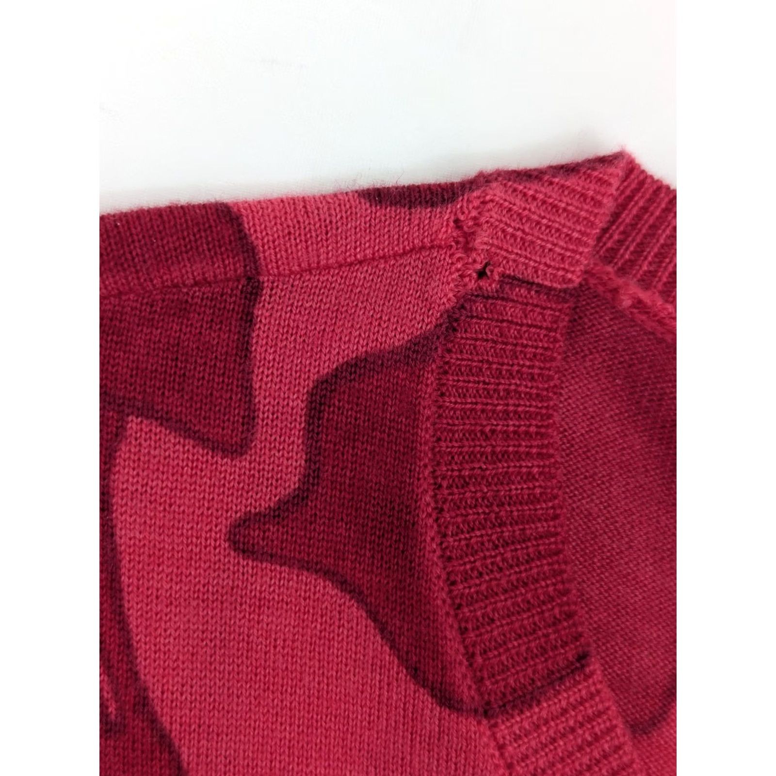 Talbots Talbots Cardigan Women S Petite Merino Wool Red Pink Rose Floral Abstract Knit Crew Neck Buttons Size S / US 4 / IT 40 - 4 Thumbnail