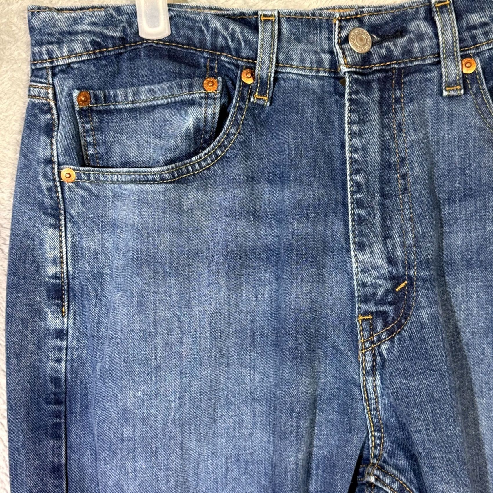 Levi's Levi’s 505 Jeans Men 34x30 Regular Fit Mid Rise Straight Blue Denim Classic Size US 34 / EU 50 - 3 Thumbnail