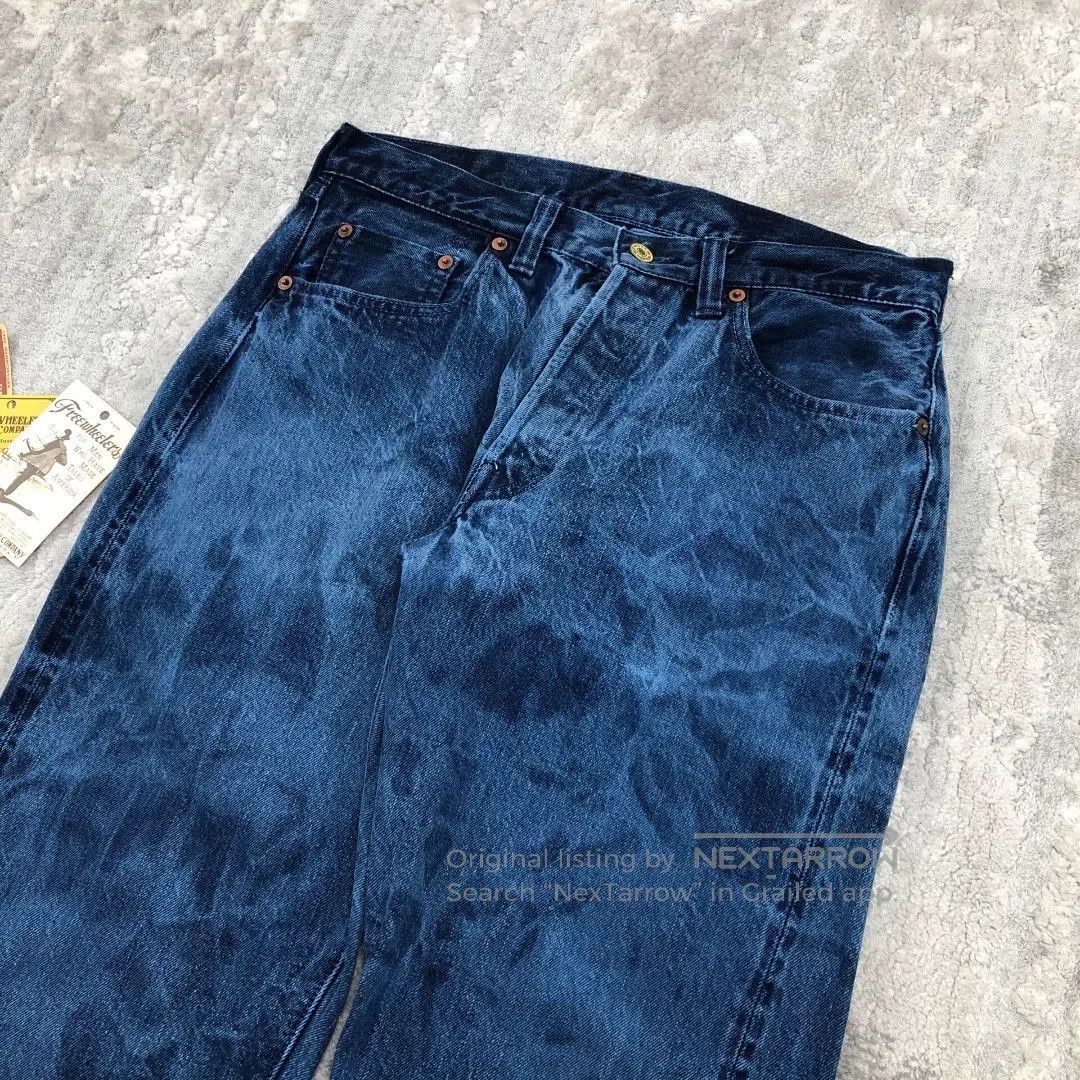 Freewheelers Freewheelers Blue Dyed Vintage Denim Pants. Size US 32 / EU 48 - 3 Thumbnail