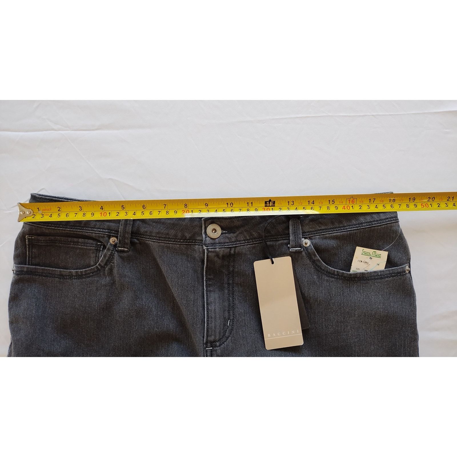 Bacco Bucci Baccini Women Stretch Straight Leg Gray Denim Jeans Size 14 Size 36" / US 14 / IT 50 - 12 Thumbnail