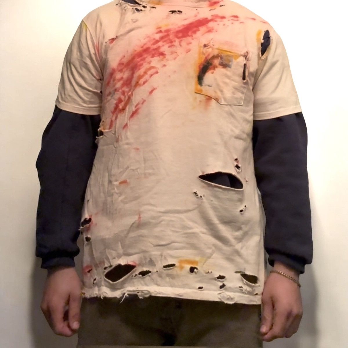 Carhartt × Vintage Vintage Thrashed and painted Carhartt Tee Size US L / EU 52-54 / 3 - 9 Thumbnail