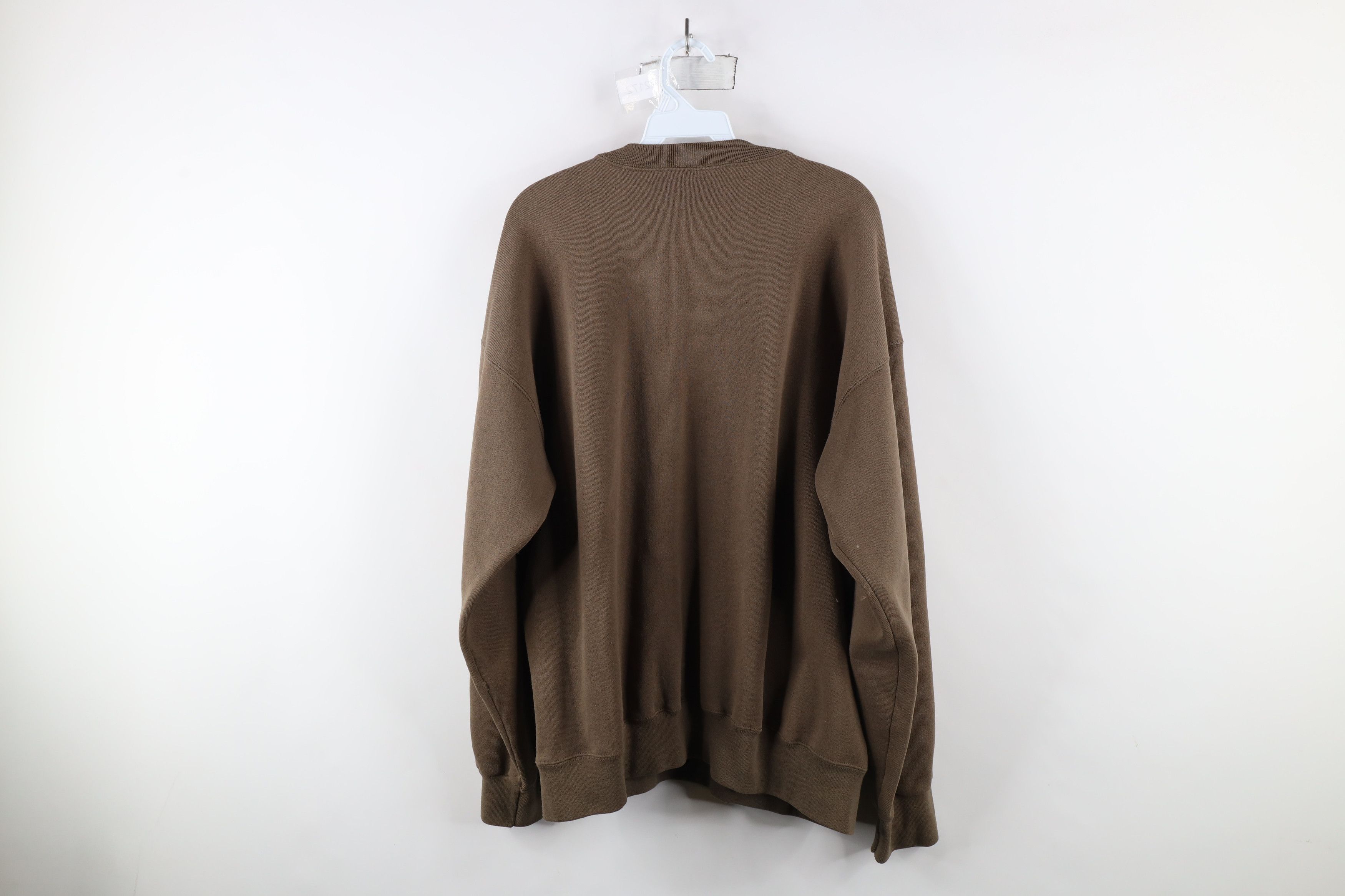 Vintage Vintage 90s Streetwear Blank Crewneck Sweatshirt Brown USA Size US XXL / EU 58 / 5 - 10 Thumbnail