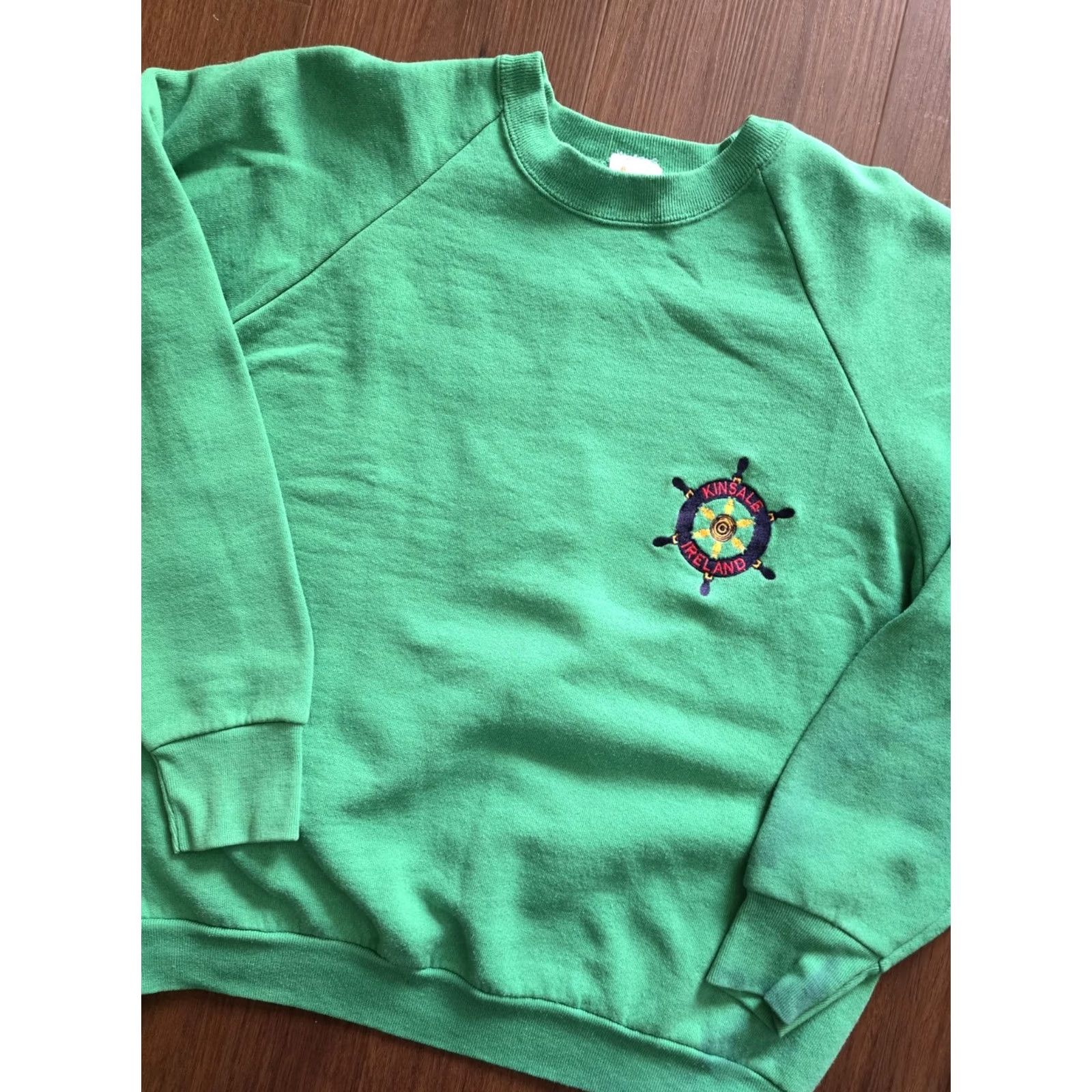 Nautica VINTAGE Green Kinsale Ireland Sweatshirt Adult Large Nautical Ship Wheel 80s 90s Size US L / EU 52-54 / 3 - 2 Thumbnail