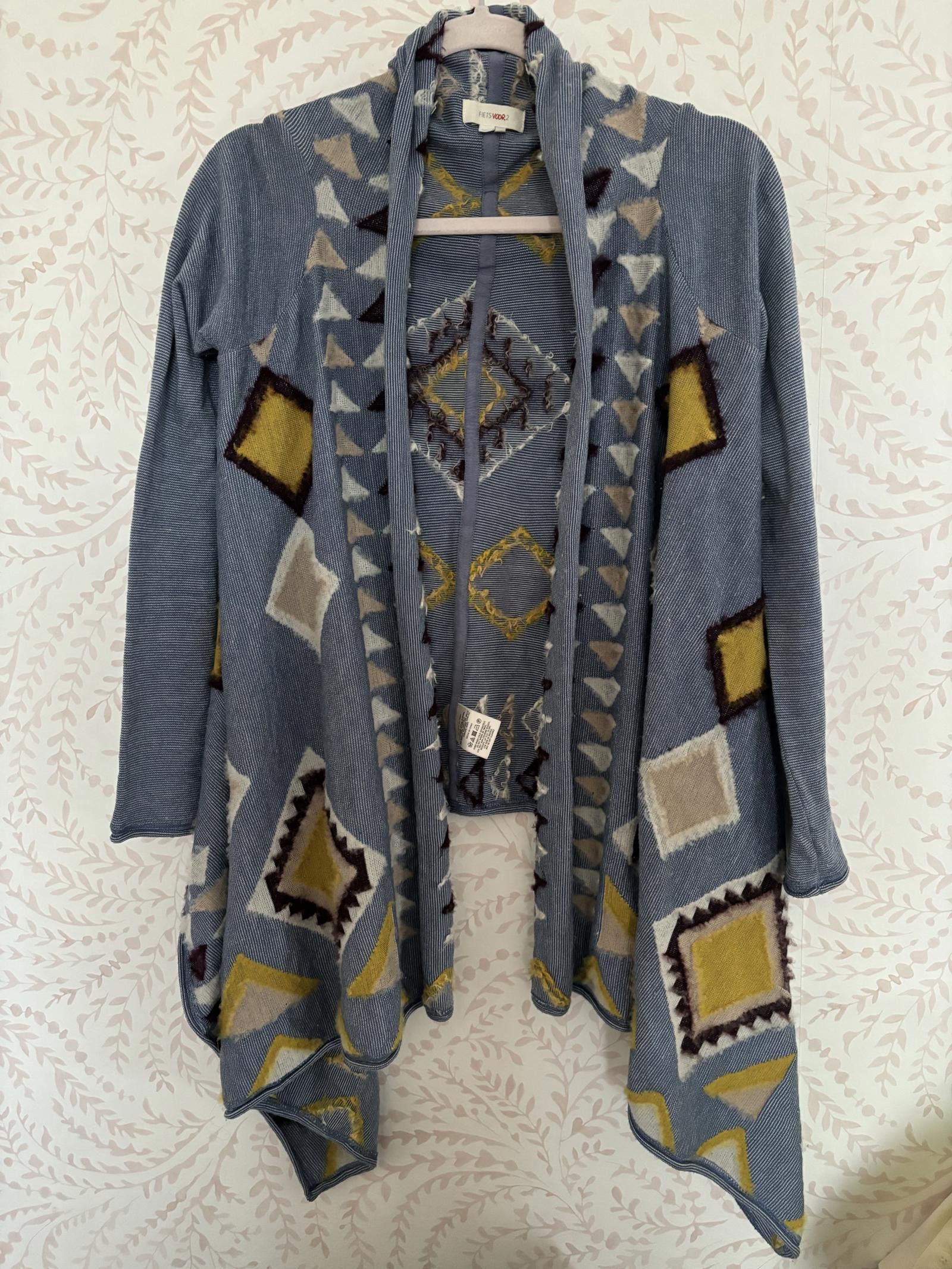 Designer EUC Anthropologie Geo Pattern Wool Cardigan - Fiets Voor 2 Size XS / US 0-2 / IT 36-38 - 1 Thumbnail