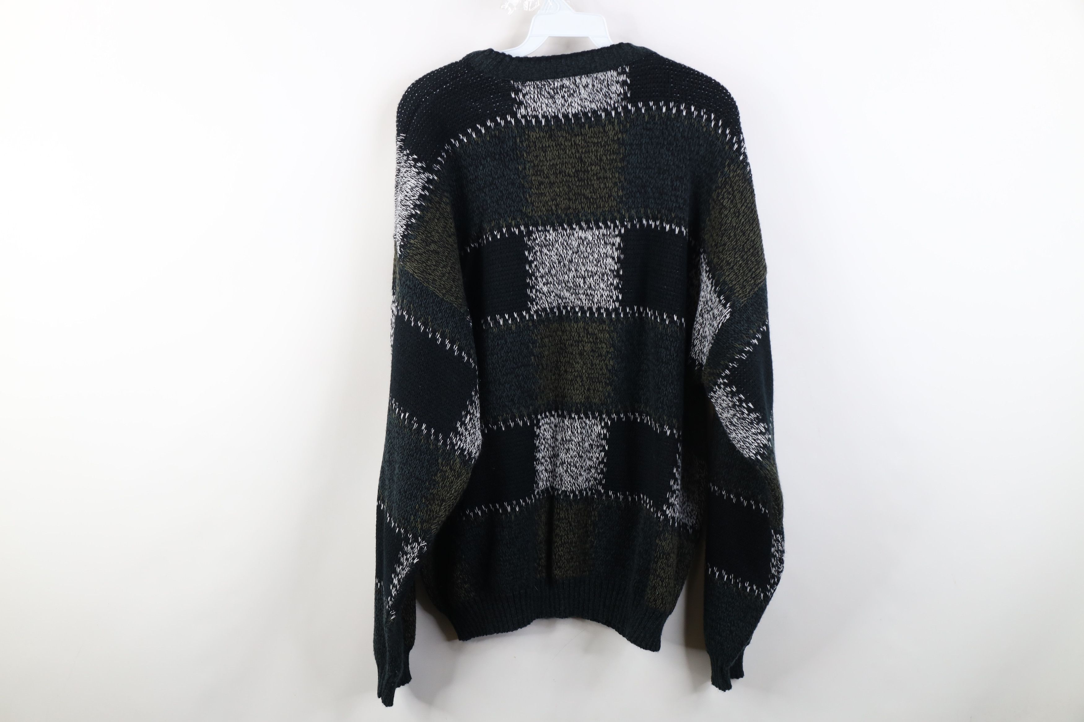 Vintage Vintage 90s Streetwear Checkered Knit Crewneck Sweater Size US L / EU 52-54 / 3 - 6 Thumbnail