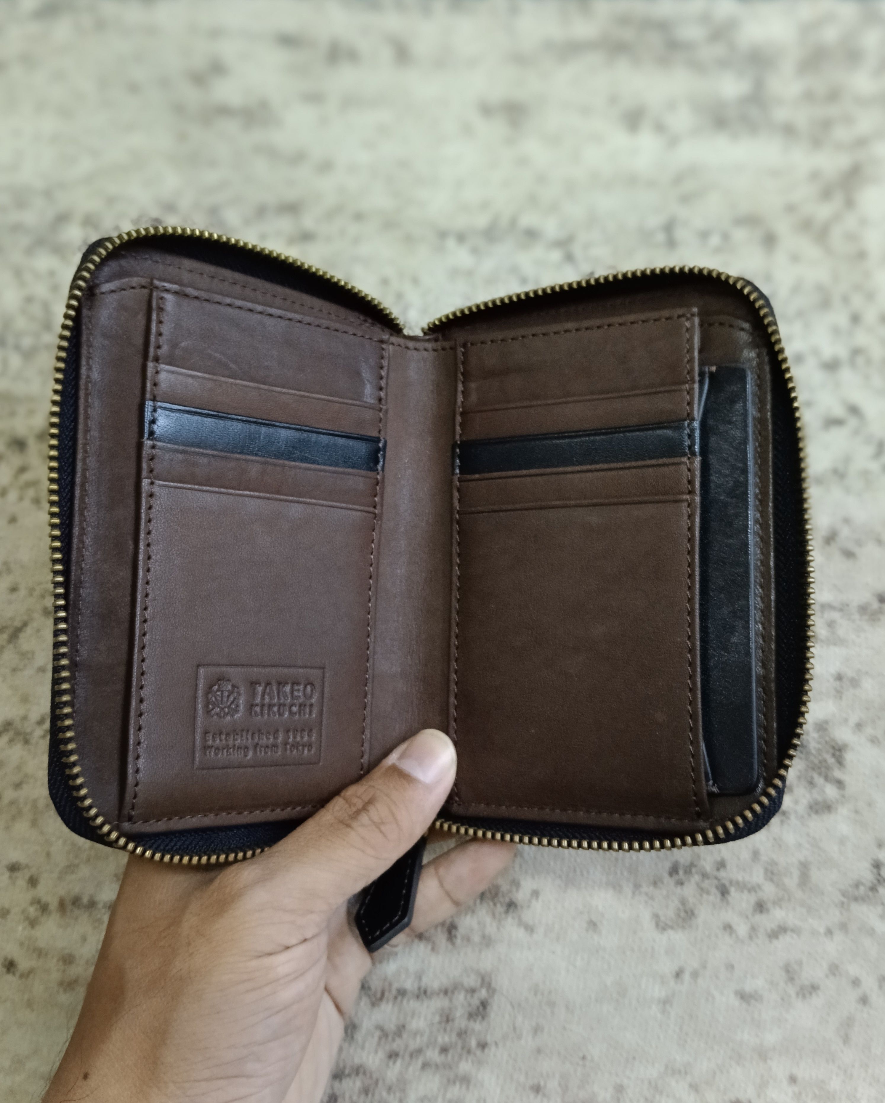 Leather × Takeo Kikuchi TAKEO KAKUCHI LEATHER ROUND ZIP BIFOLD WALLET Size ONE SIZE - 3 Thumbnail