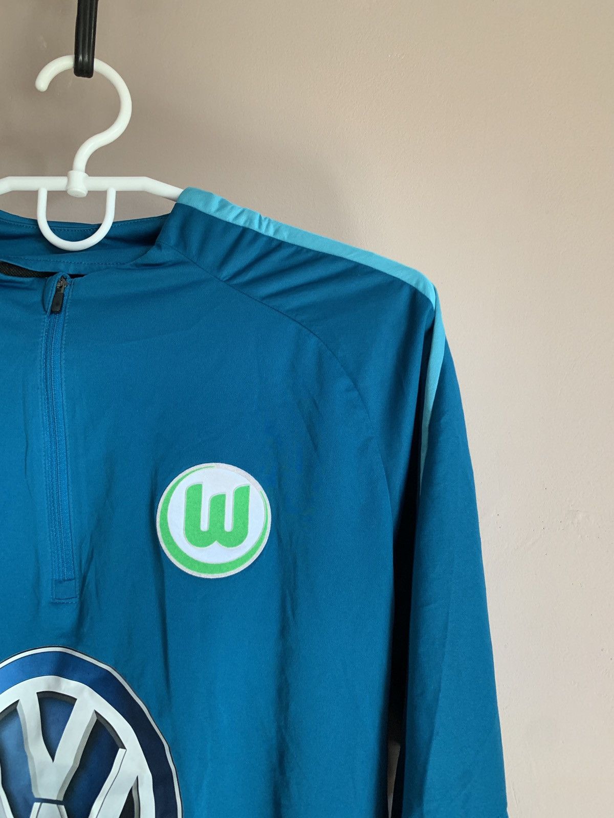 Nike VFL Wolfsburg 1/3 Zip Football Shirt Nike Soccer Jersey Sz S Size US S / EU 44-46 / 1 - 4 Thumbnail