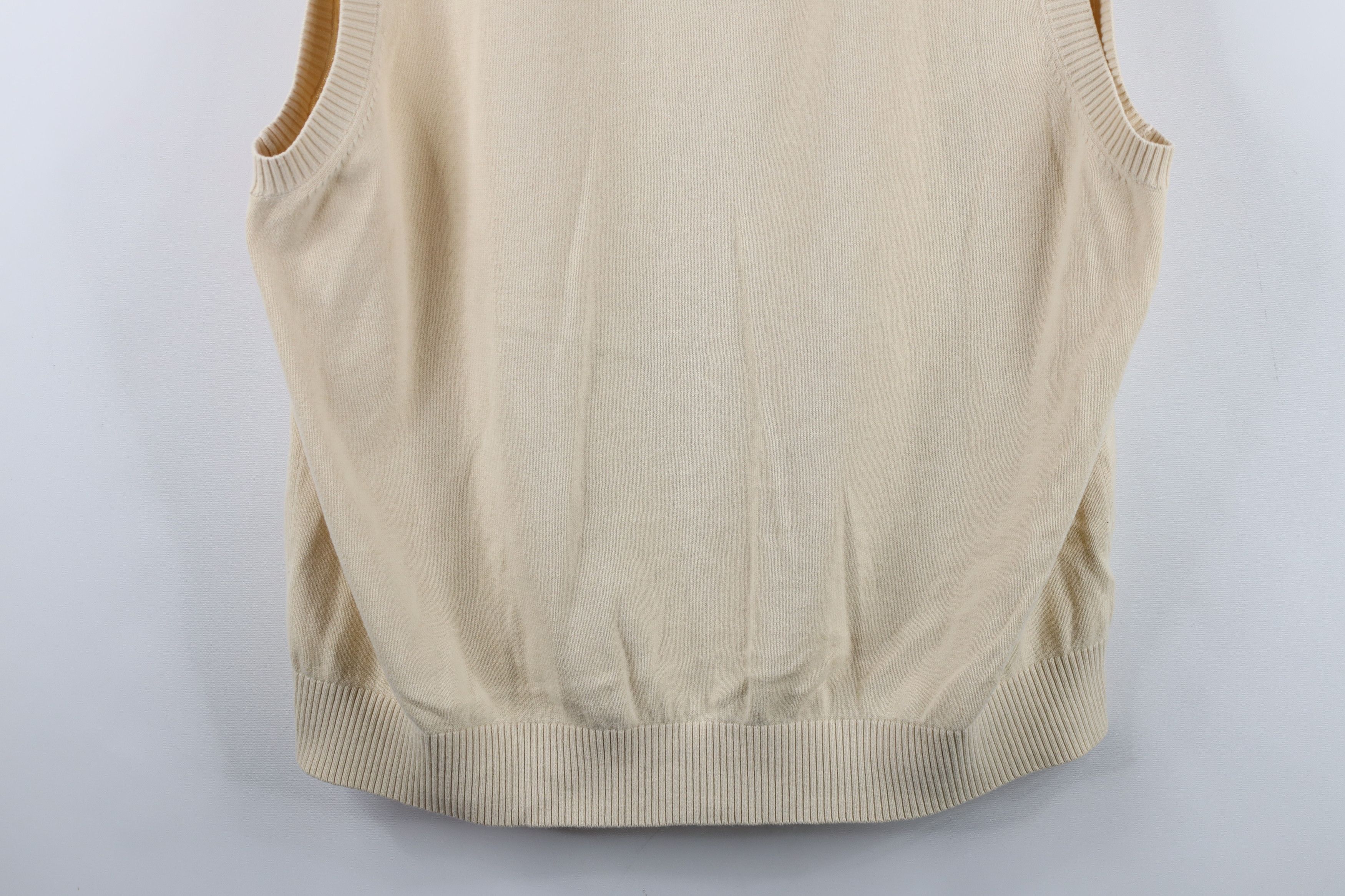 Tommy Hilfiger Vintage Tommy Hilfiger Knit V-Neck Sweater Vest Beige Tan Size US XL / EU 56 / 4 - 3 Thumbnail