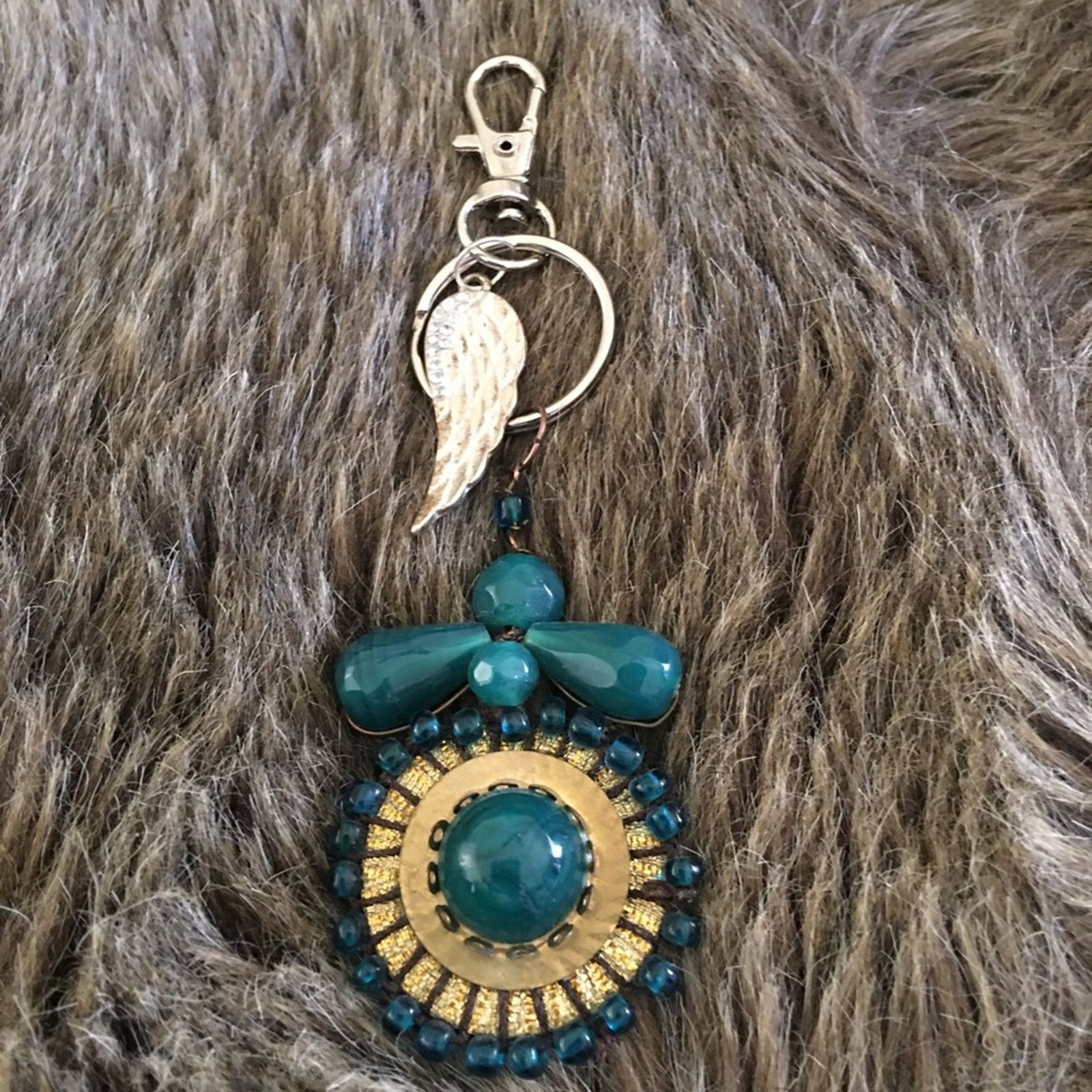 Handmade Vintage repurpose salvaged estate gem keychain Size ONE SIZE - 5 Thumbnail