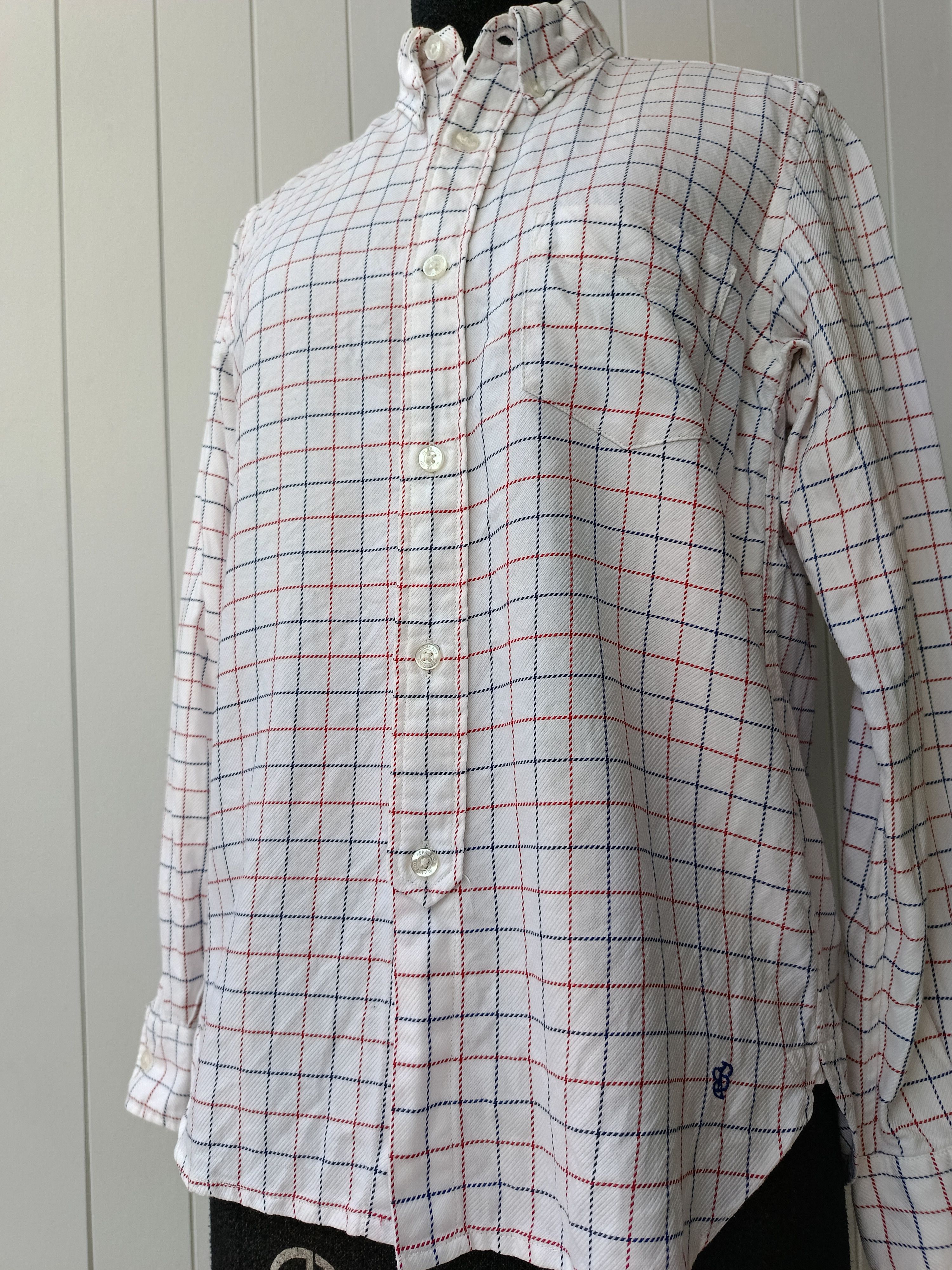 Beams Plus × Japanese Brand BEAMS BOY white square check striped button down shirt S M Size M / US 6-8 / IT 42-44 - 5 Thumbnail