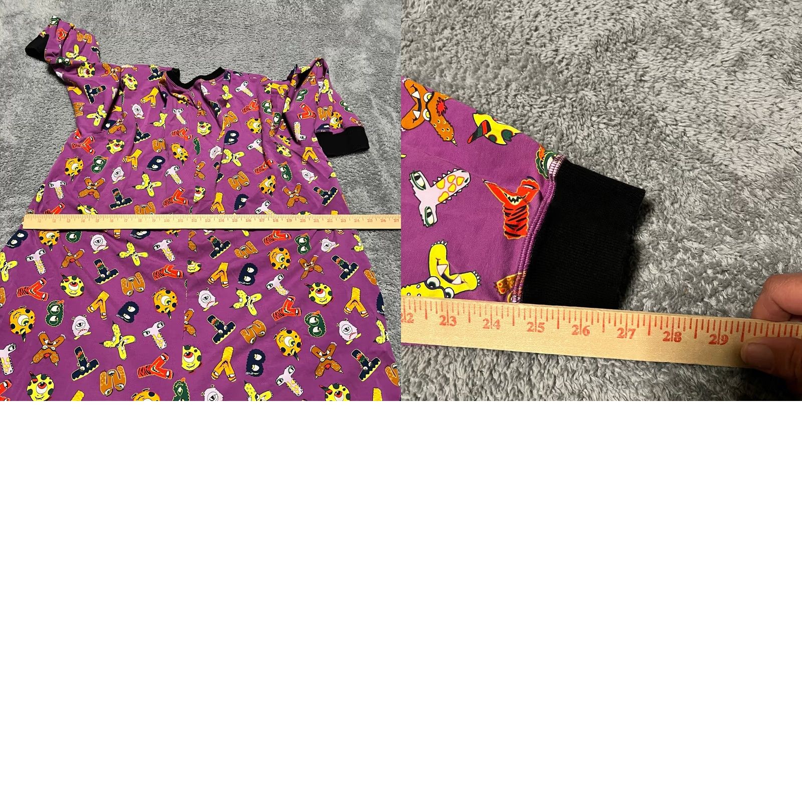 Vintage Tomboy X Pajamas One Piece Womens 3XL Purple All Over Print Alphabet Animal Size ONE SIZE - 8 Thumbnail