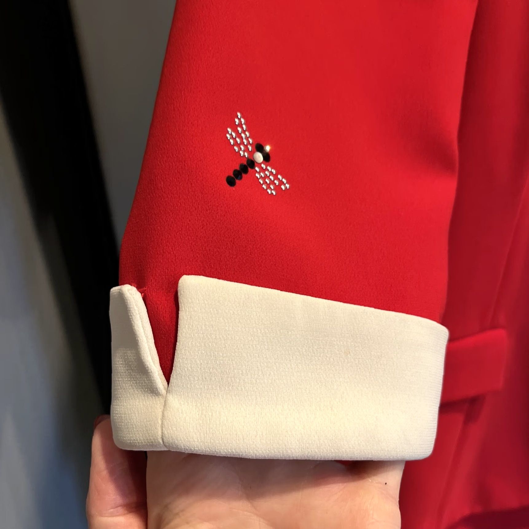 Vintage VINTAGE John Meyer of Norwich RED Dragonfly Blazer Skirt SET Business Suit Women’s Sz 12 Size 34" / US 12 / IT 48 - 6 Thumbnail