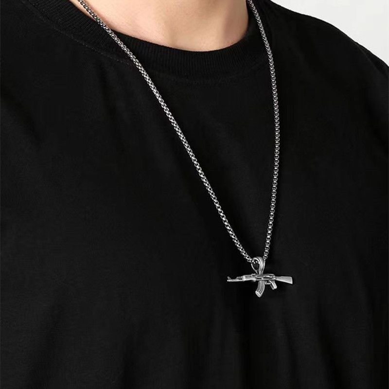 Jewelry Ak-47 Gun Pendant Necklace Size ONE SIZE - 3 Thumbnail