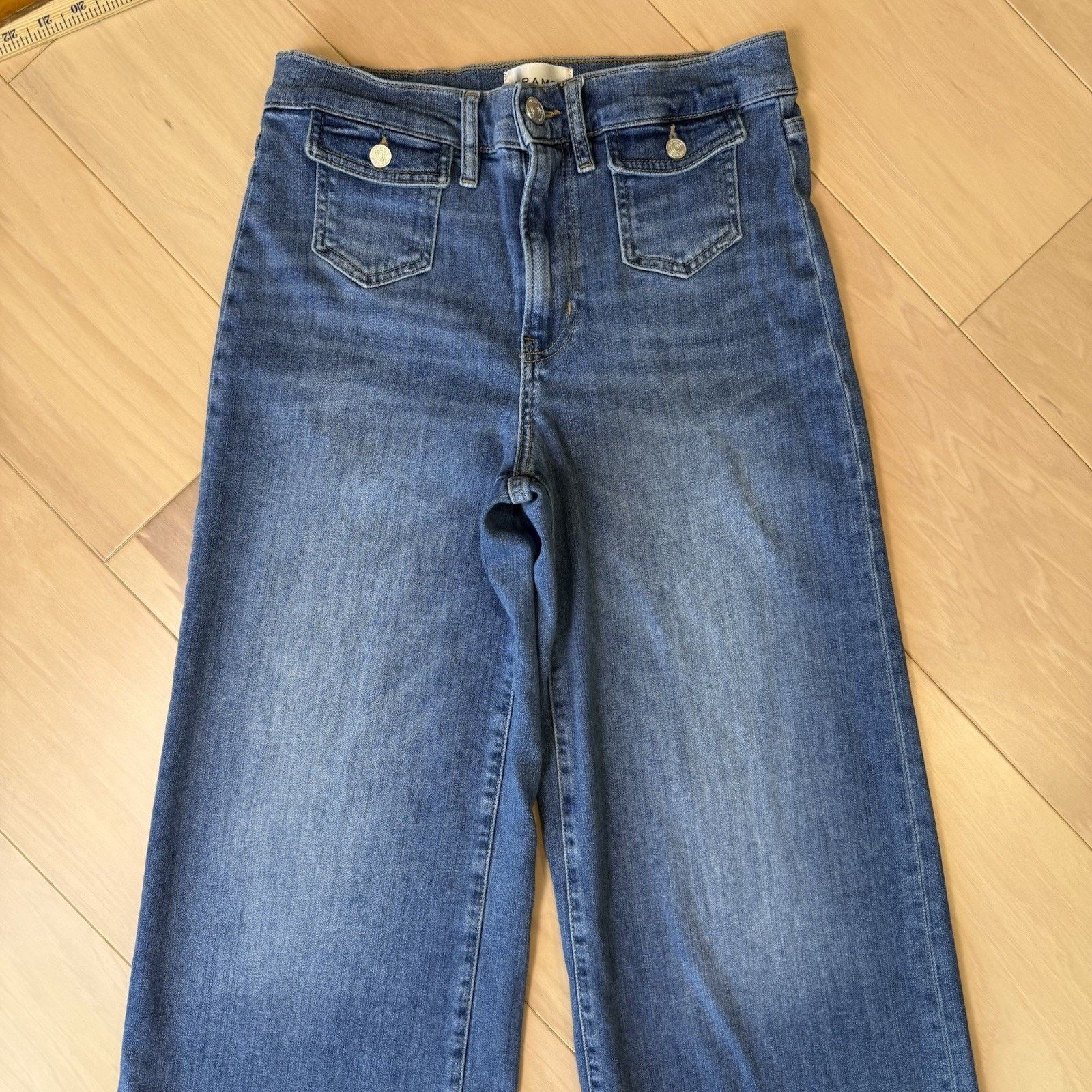 Frame Frame Le Slim Palazzo Jeans Women's 28 High Rise Wide Leg Size 28" / US 6 / IT 42 - 3 Thumbnail