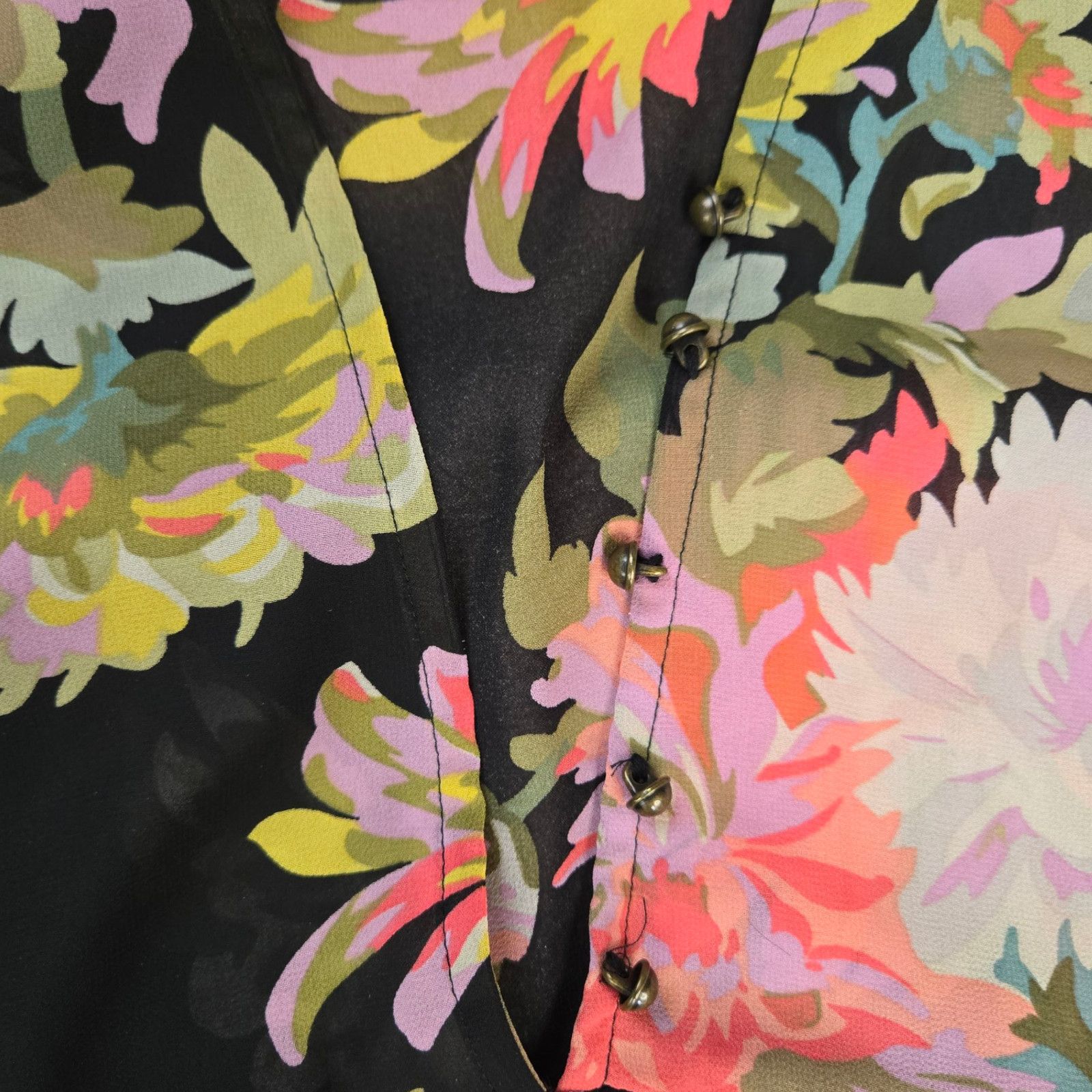Anthropologie Anthropologie Black Floral Fit & Flare Dress Size Small Size S / US 4 / IT 40 - 3 Thumbnail