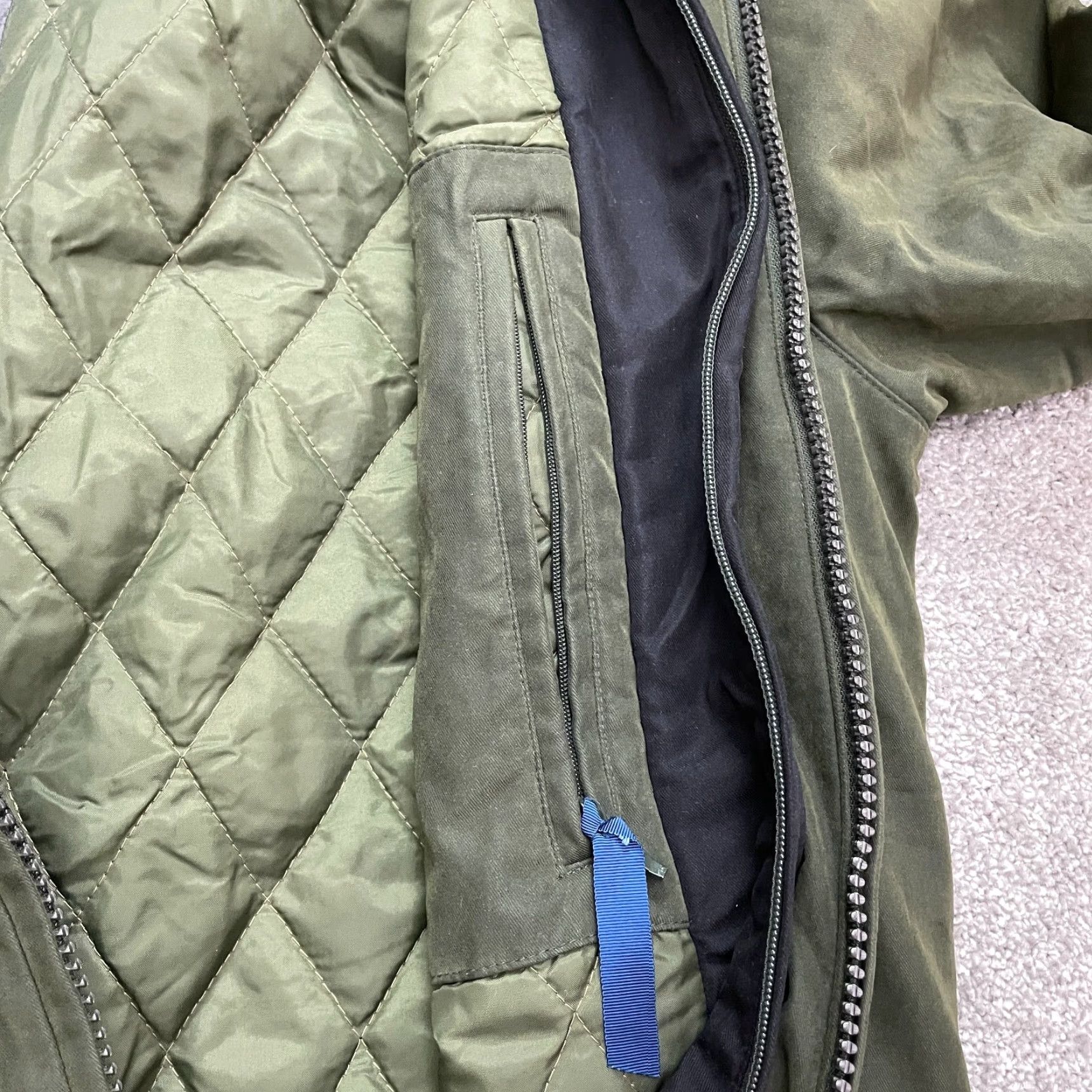 Vintage Mark New York Jacket Medium Mens Army Green Quilted Lining Full Zip Outdoor Hike Size US M / EU 48-50 / 2 - 7 Thumbnail