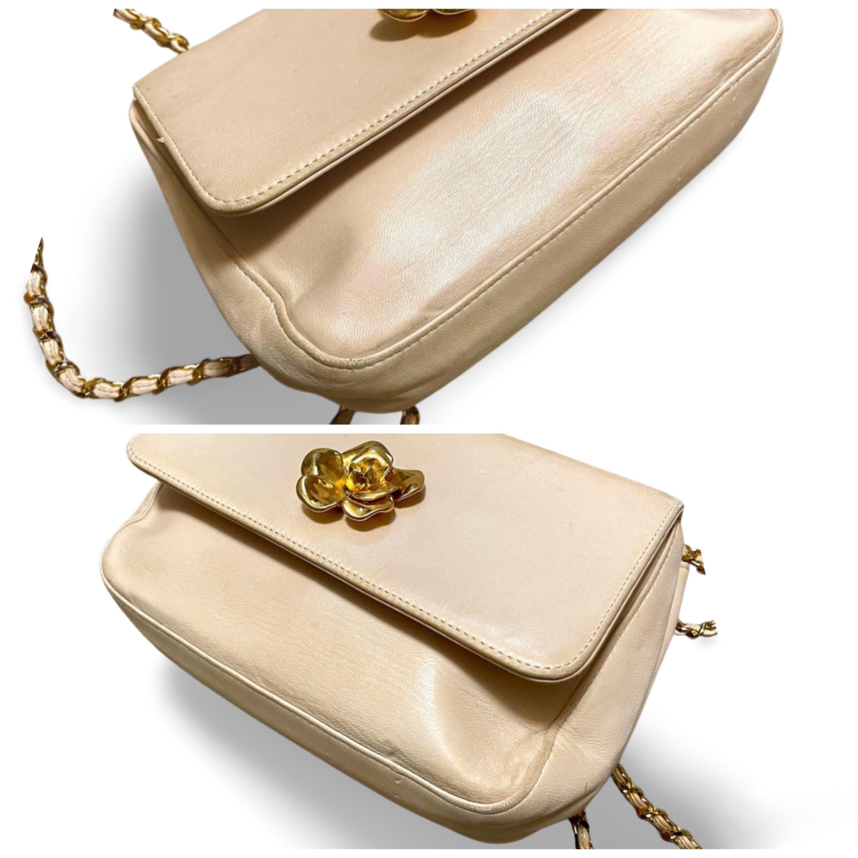 Chanel Vintage CHANEL pale pink beige lambskin chain shoulder bag Size ONE SIZE - 6 Thumbnail