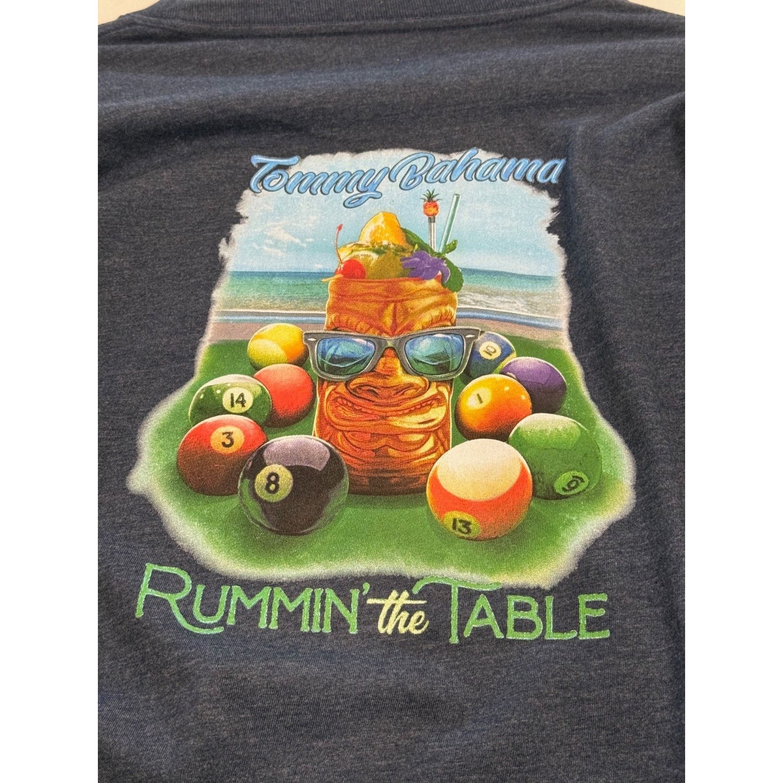 Tommy Bahama NEW TOMMY BAHAMA T-Shirt Rummin The Table Mens Medium Navy Size US M / EU 48-50 / 2 - 1 Thumbnail