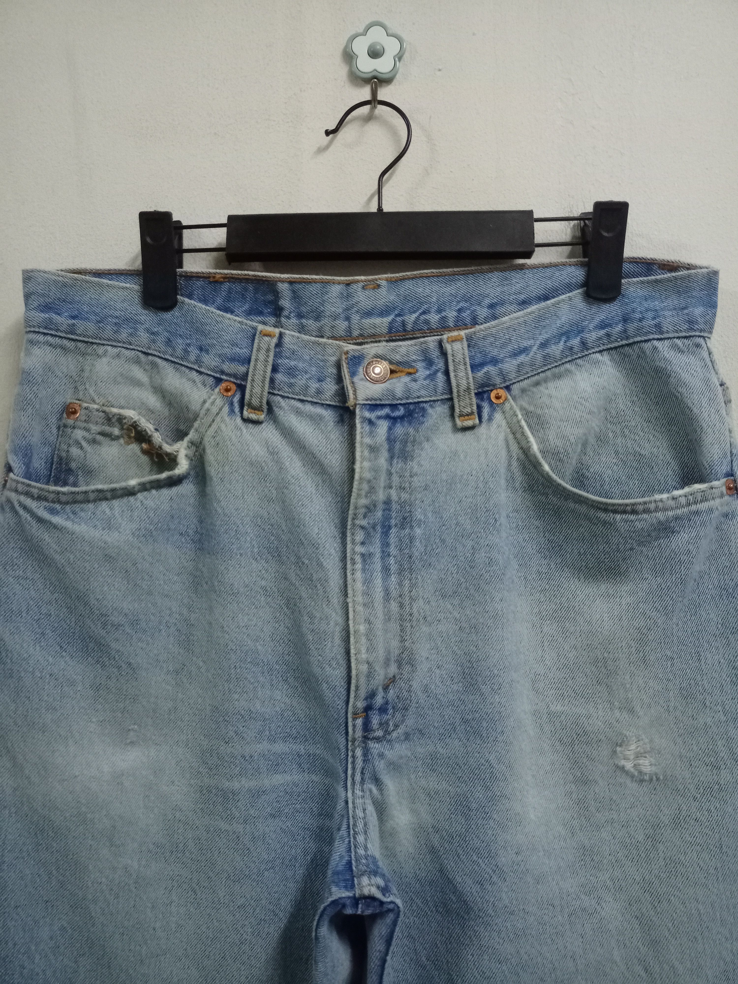 Levi's × Levi's Vintage Clothing Vintage 90s Levis Orange Tab Distressed Loose Jeans 33x31 Size US 33 - 4 Thumbnail