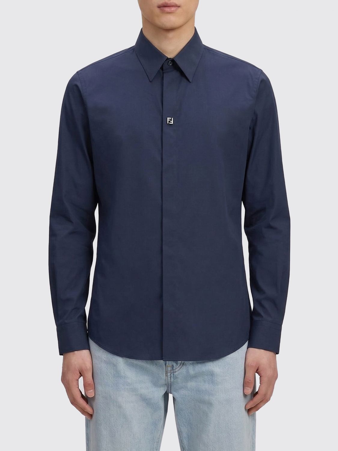 Fendi Fendi Shirt Men Blue Size US XXS / EU 40 - 1 Thumbnail