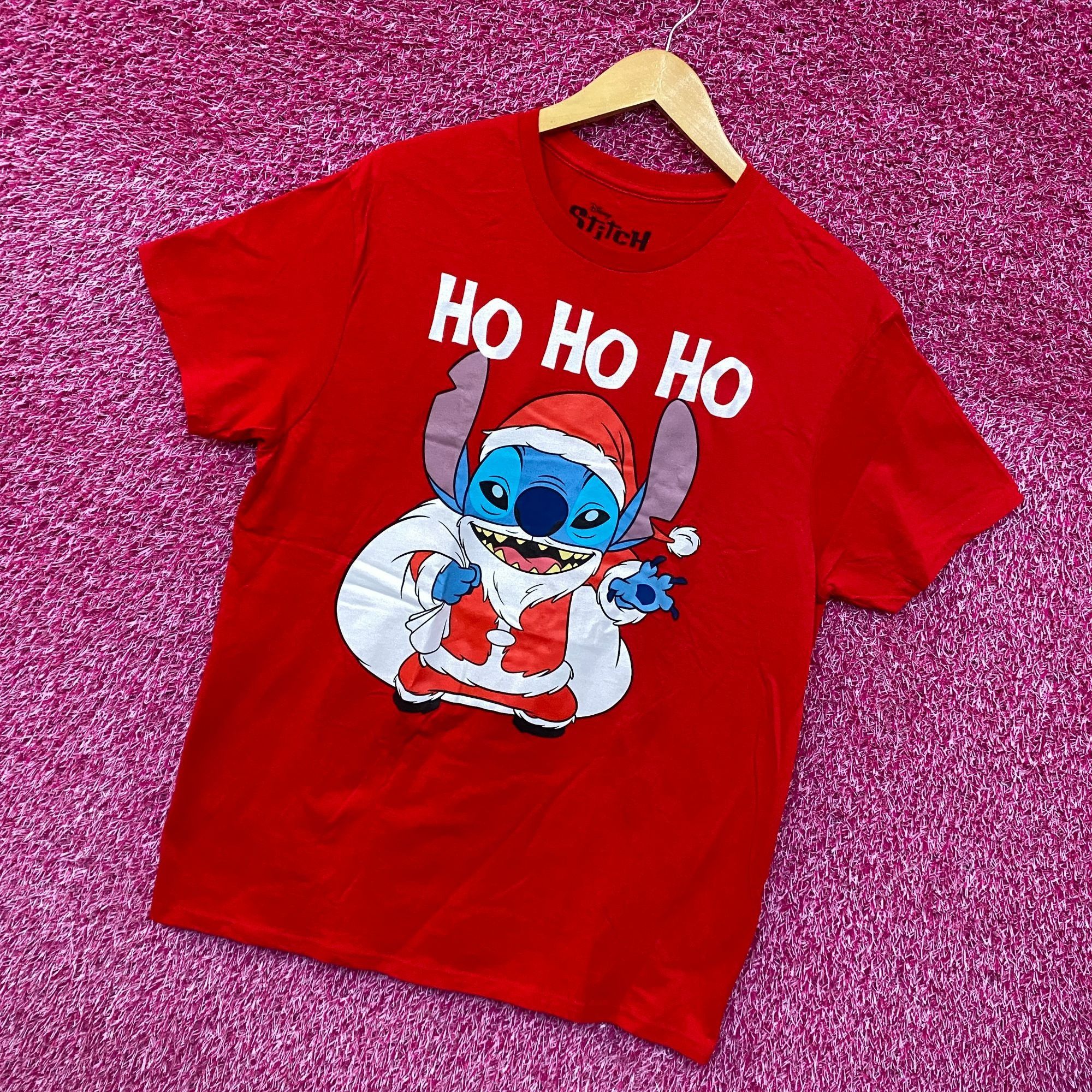 Disney Santa Stitch Ho Ho Ho Lilo & Stitch Christmas Disney Tee L Size US L / EU 52-54 / 3 - 3 Thumbnail