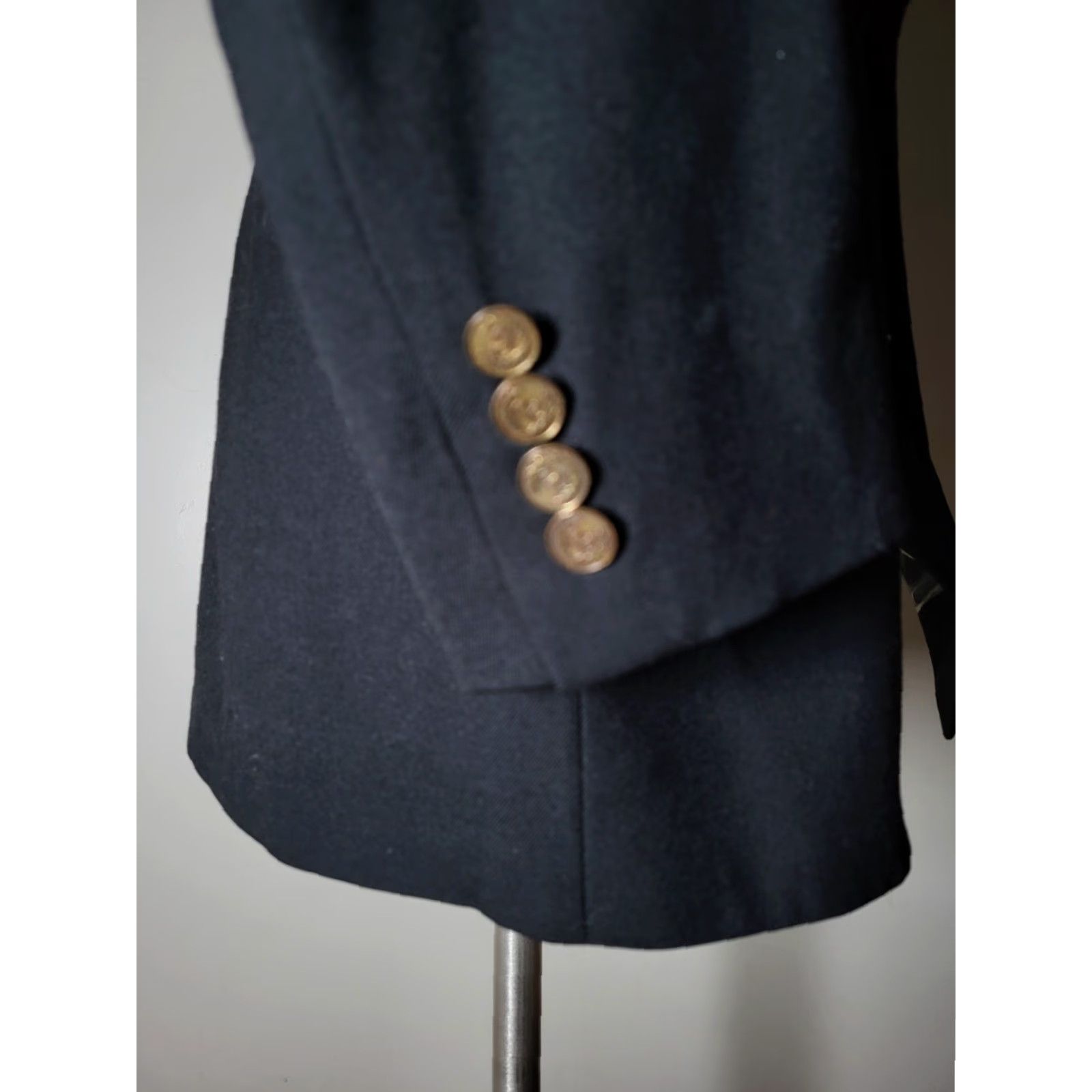 Valentino VINTAGE Valentino Double Breasted Black Flannel Blazer Jacket Coat 40L Wool Size 40R - 4 Thumbnail