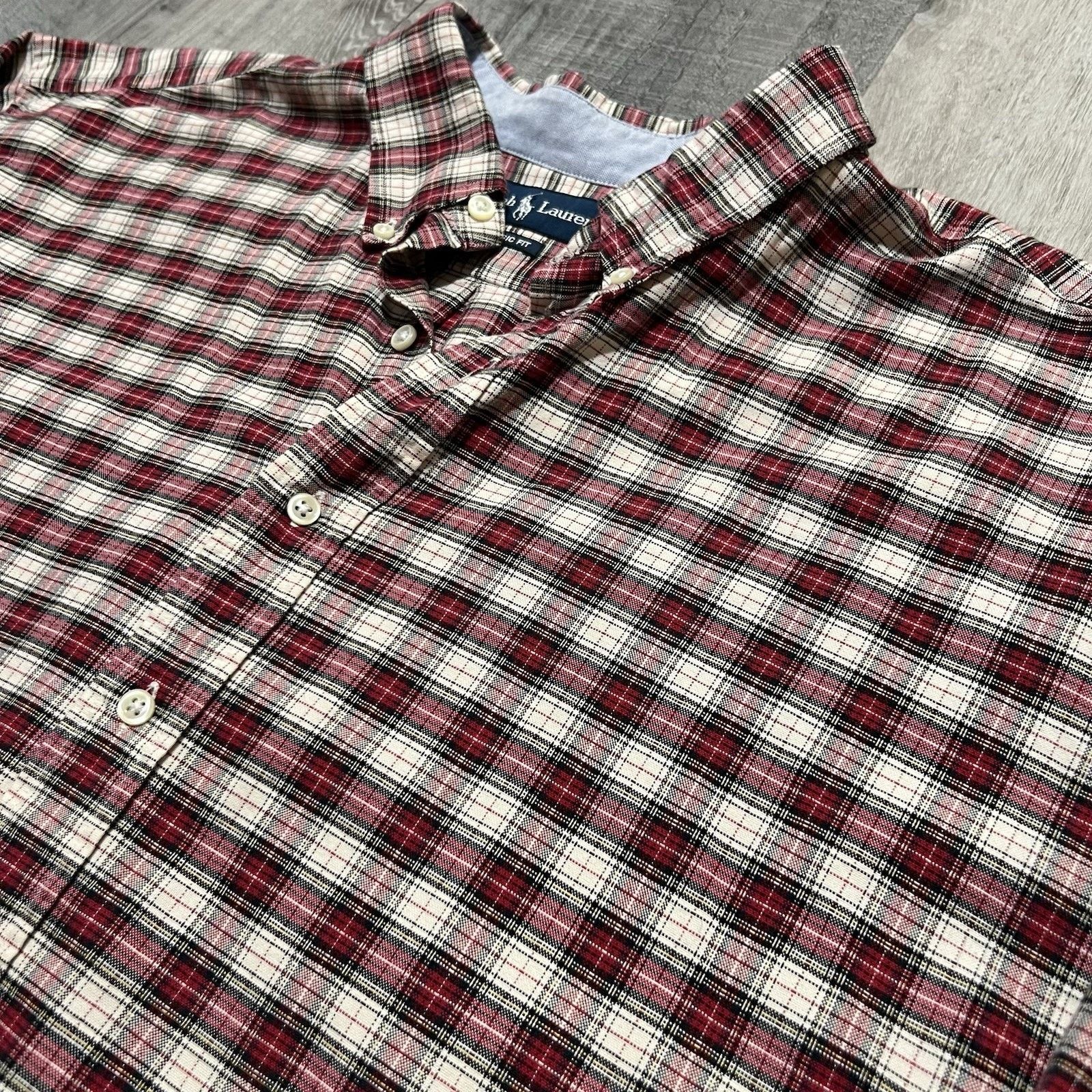 Polo Ralph Lauren VTG Polo Ralph Lauren Red Tartan Plaid Long Sleeve Shirt Size US XXL / EU 58 / 5 - 4 Thumbnail