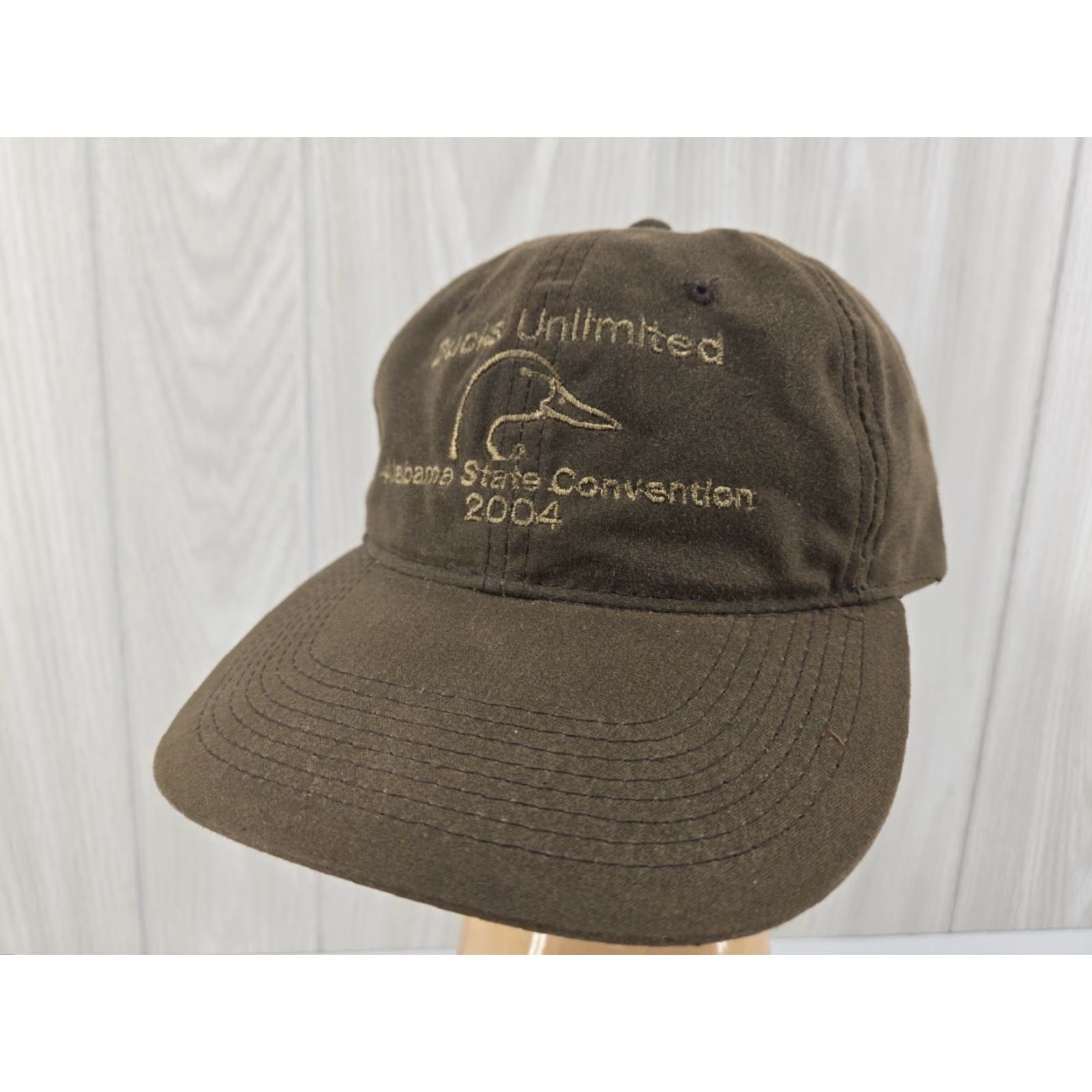 Vintage VINTAGE Ducks Unlimited Hat Alabama State Convention 2004 Canvas Brown Trucker Hat Men Adjustable Brown Canvas Hunter Theme Mens Size ONE SIZE - 2 Thumbnail