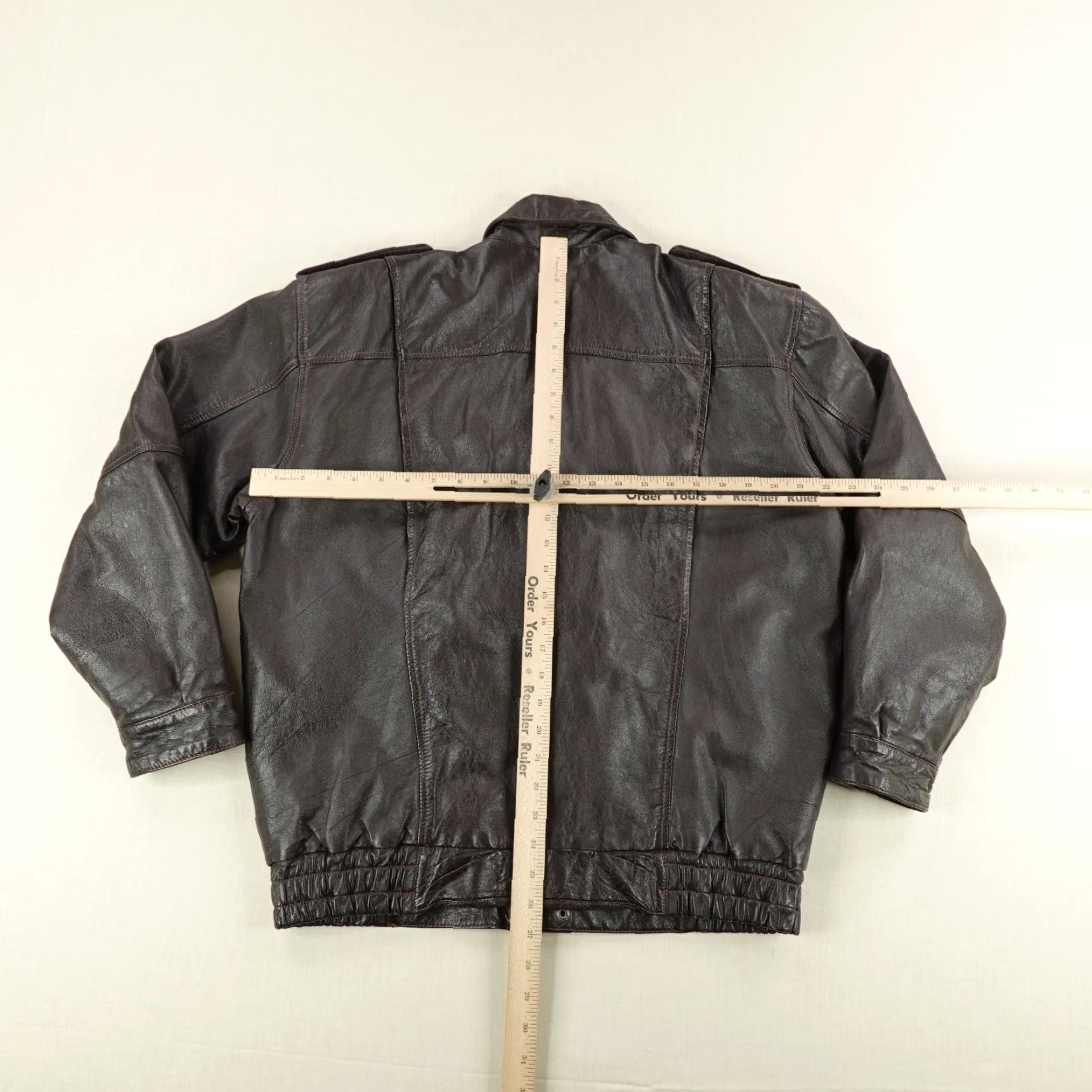 Vintage Vintage Flight Suits Ltd Jacket Mens Large Black Real Leather Coat Bomber Zip Up Size US L / EU 52-54 / 3 - 7 Thumbnail
