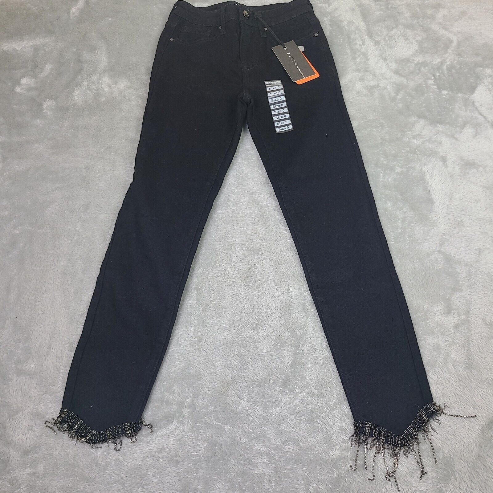 Other Risen Women's High Rise Crossover Jeans Black Size 0/24 Wais Size 24" / US 00 / IT 34 - 1 Thumbnail