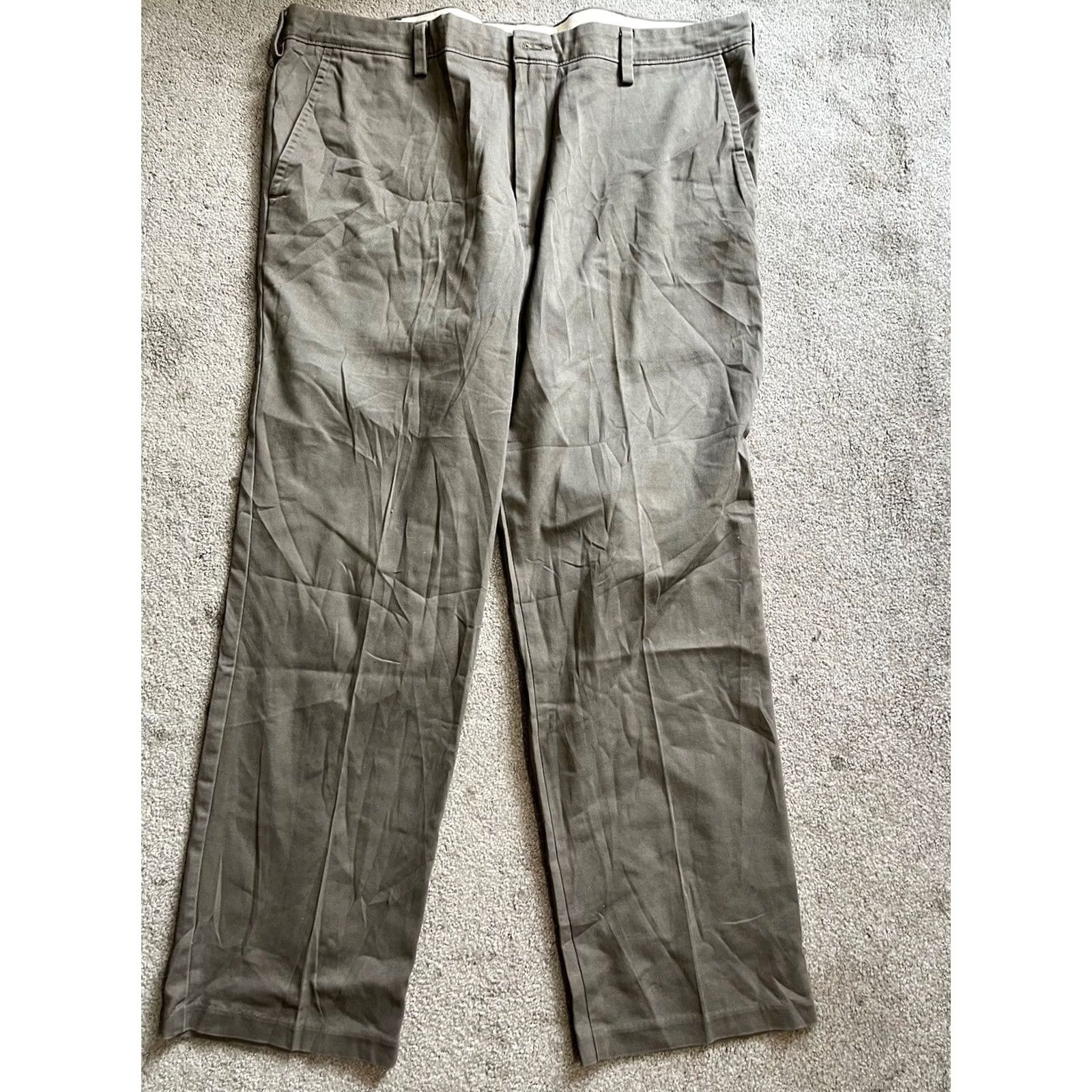 Dockers Dockers Pants Mens Size 42x32 Brown Chino Straight Fit Flat Front Distressed Size US 42 / EU 58 - 2 Thumbnail
