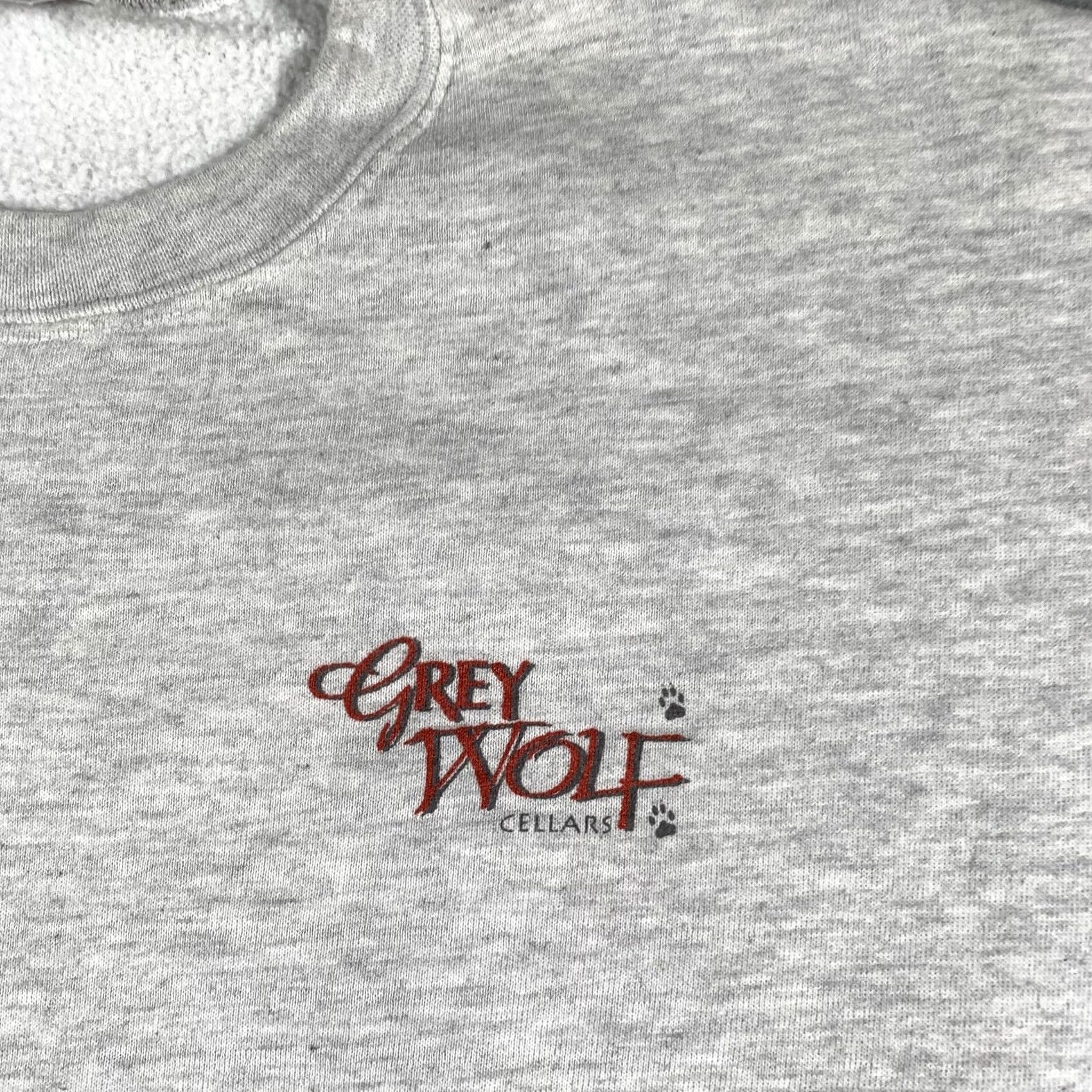 Jerzees VINTAGE Jerzees Sweatshirt Mens XL Gray Wolf Cellars 1993 Paso Robles Graphic Print—Back Print Wool? Size US XL / EU 56 / 4 - 4 Thumbnail