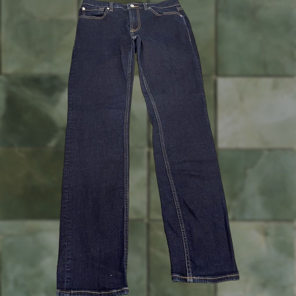7 For All Mankind Jeans Slimmy Stretch Denim 32x33 Dark Blue Men Regular Inseam 33 Blues Denim Jeans Mens Stretch Pattern Solid