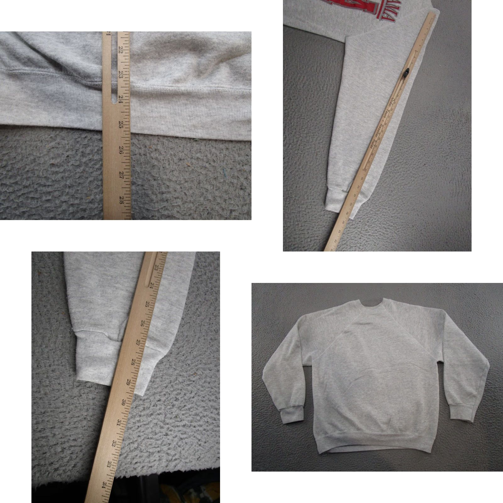 Tultex VINTAGE Tultex Alabama Crimson Tide Sweatshirt Raglan Sleeve Crew Neck Long Sleeve L Gray 90s Sports All Seasons Hooded Men Size L Shirts, Mens Size US L / EU 52-54 / 3 - 8 Thumbnail