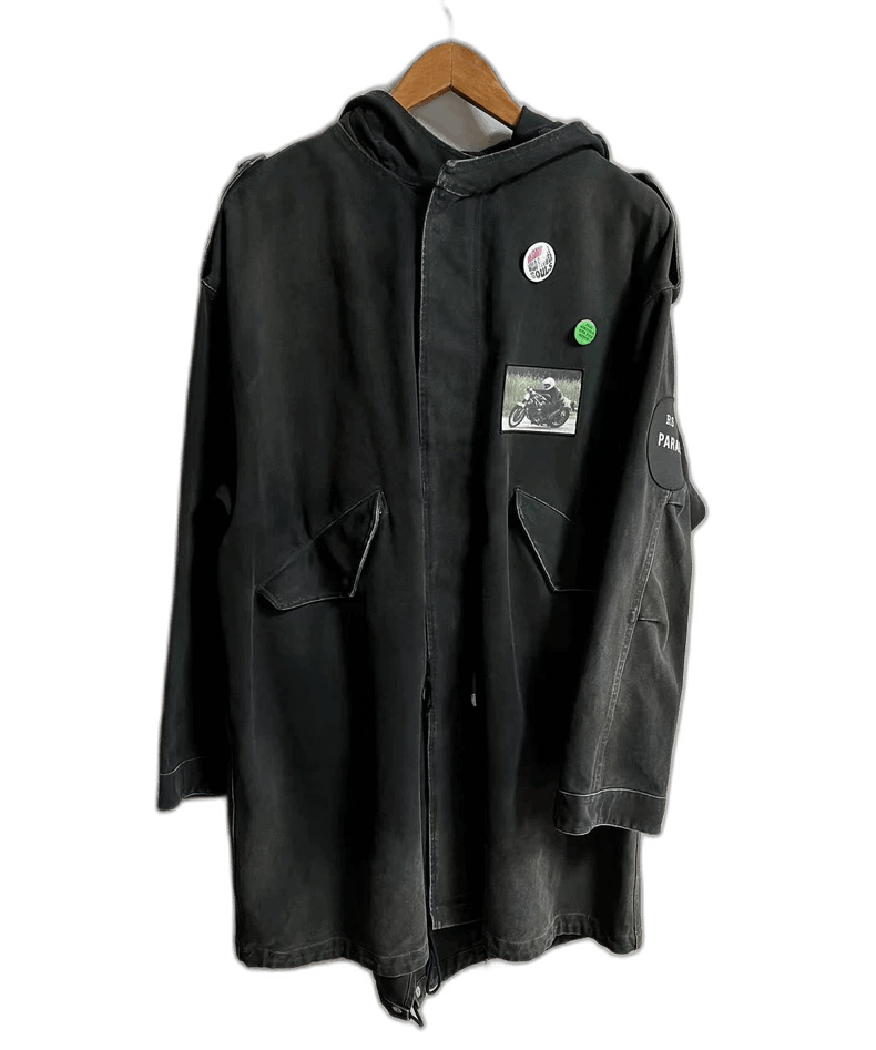 Raf Simons RAF SIMONS 21ss washed and distressed appliquéd parka