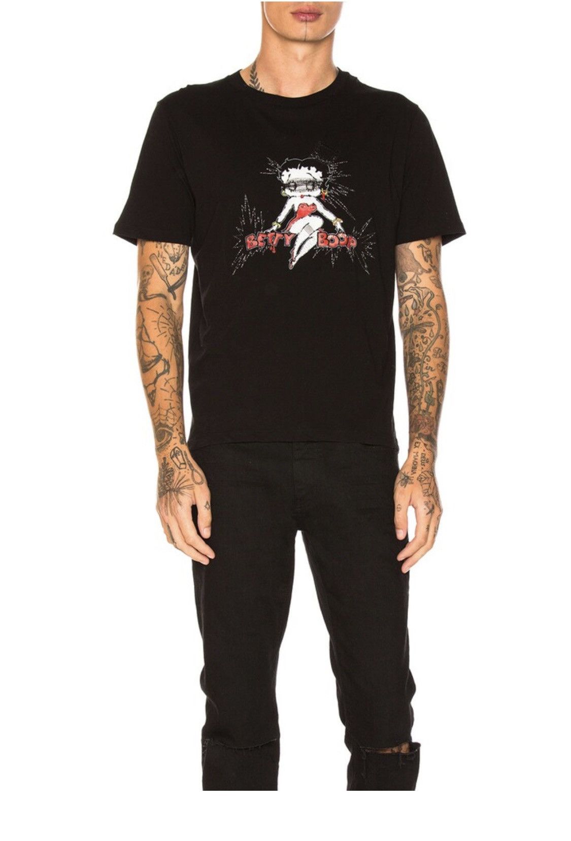 Saint Laurent Paris SAINT LAURENT Betty Boop Embroidered Tee M Size US M / EU 48-50 / 2 - 13 Thumbnail