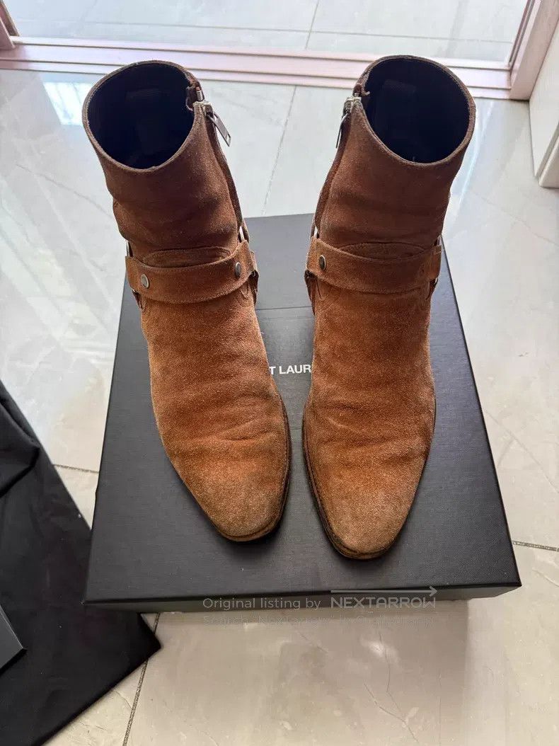 Saint Laurent Paris Saint Laurent Paris Suede Chelsea boots with side buckle i Size US 8 / EU 41 - 2 Thumbnail