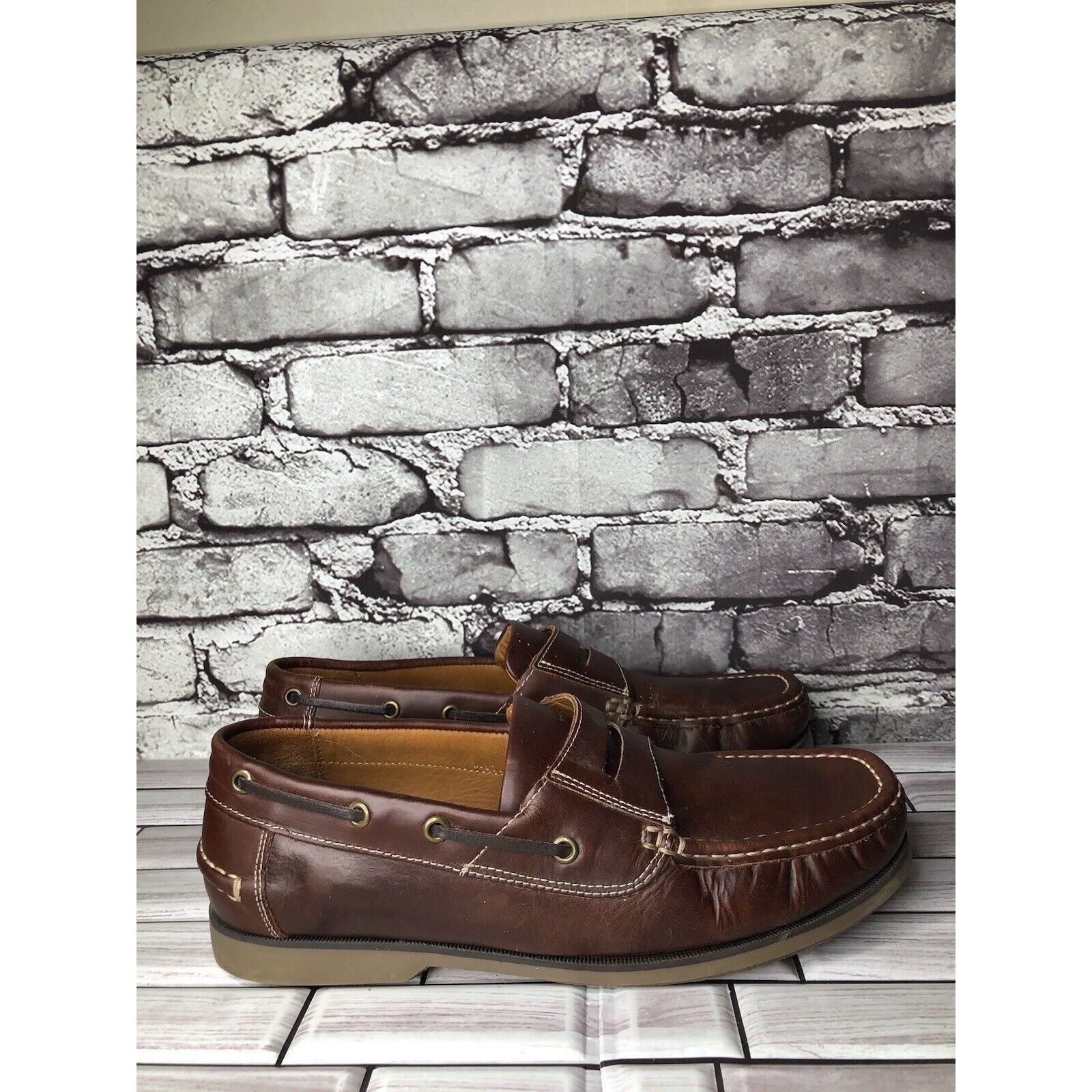 Windsor Smith Samuel Windsor Brown Leather Penny Loafers Casual Boat Shoes Size US 9.5 / EU 42-43 - 12 Thumbnail