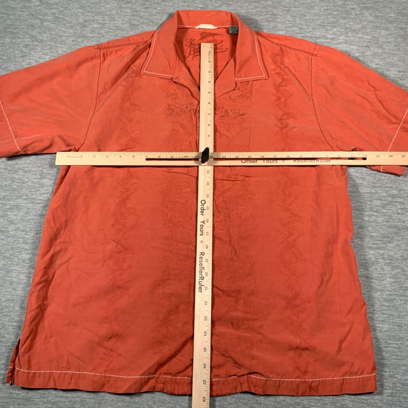 Tommy Bahama Tommy Bahama Shirt Mens L Orange Silk Cotton Embroidered Camp Hawaiian Button-Up Short Sleeve Size US L / EU 52-54 / 3 - 7 Thumbnail