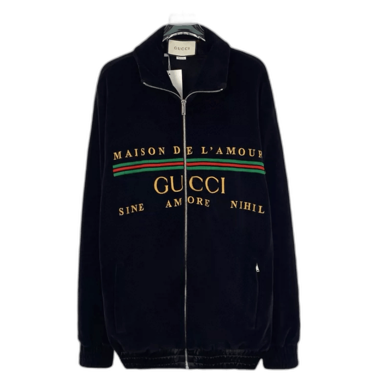 Gucci Gucci Black Logo Zip Jacket Size XS-2505 Size US XS / EU 42 / 0 - 1 Thumbnail