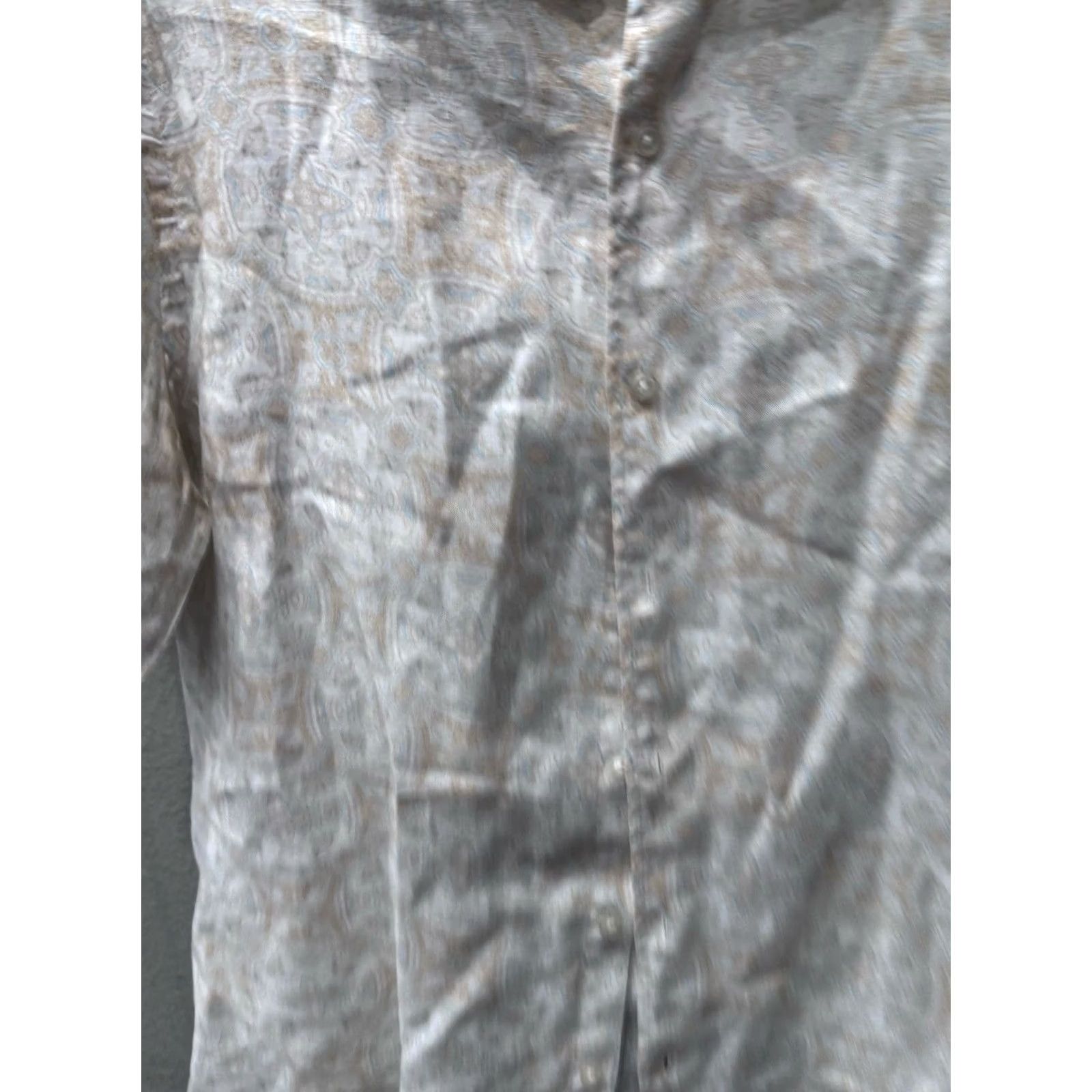 Tasso Elba Tasso ELba 100% Linen Paisley XL Shirt Men Short Sleeve Button Up Shirt Size US XL / EU 56 / 4 - 3 Thumbnail