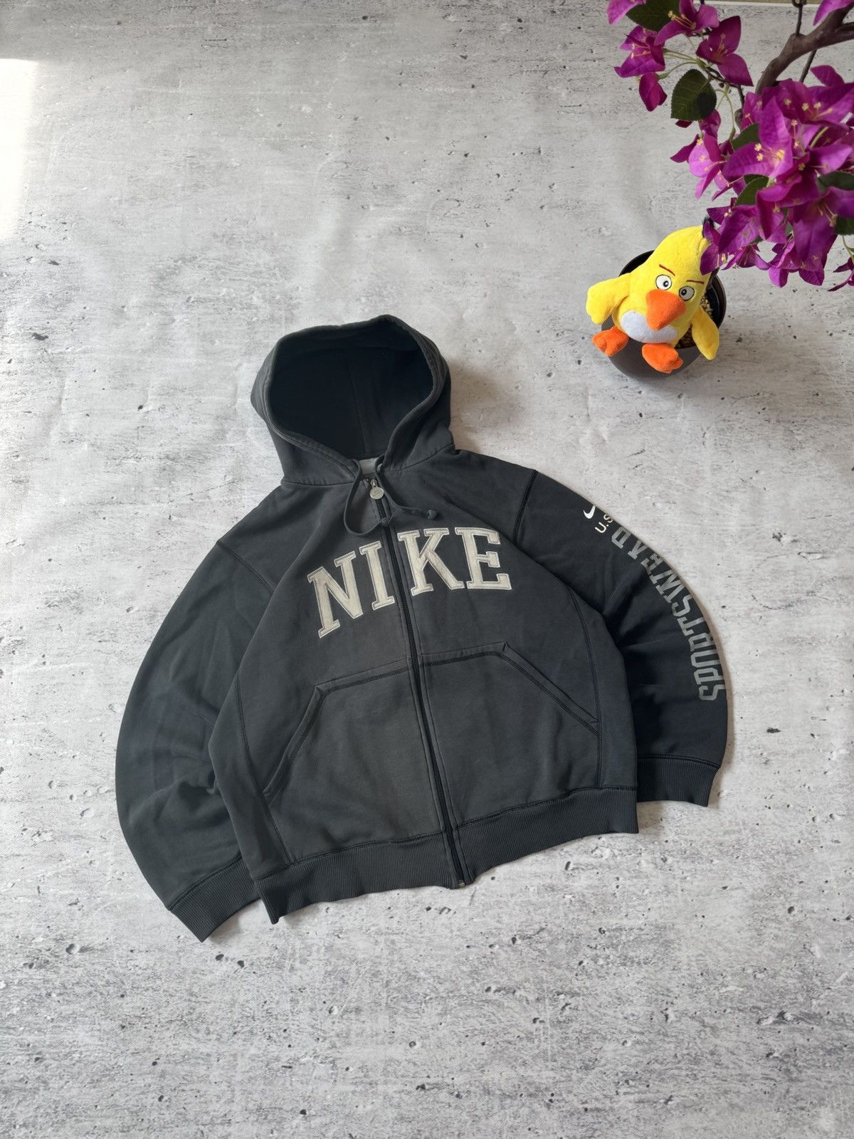 Nike × Vintage NIKE VINTAGE 00s y2k OVERSIZE BAGGY ZIP HOODIE CENTER LOGO Size US L / EU 52-54 / 3 - 1 Thumbnail