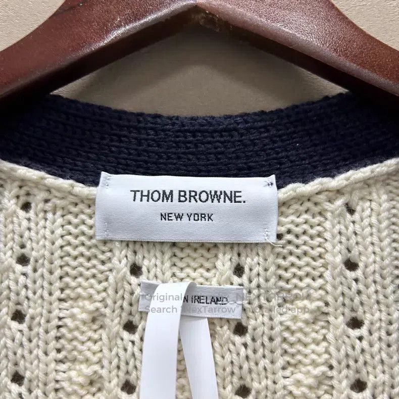 Thom Browne Thom Browne Beige Four-Stripe Wool Cardigan Jacket Size US XS / EU 42 / 0 - 3 Thumbnail
