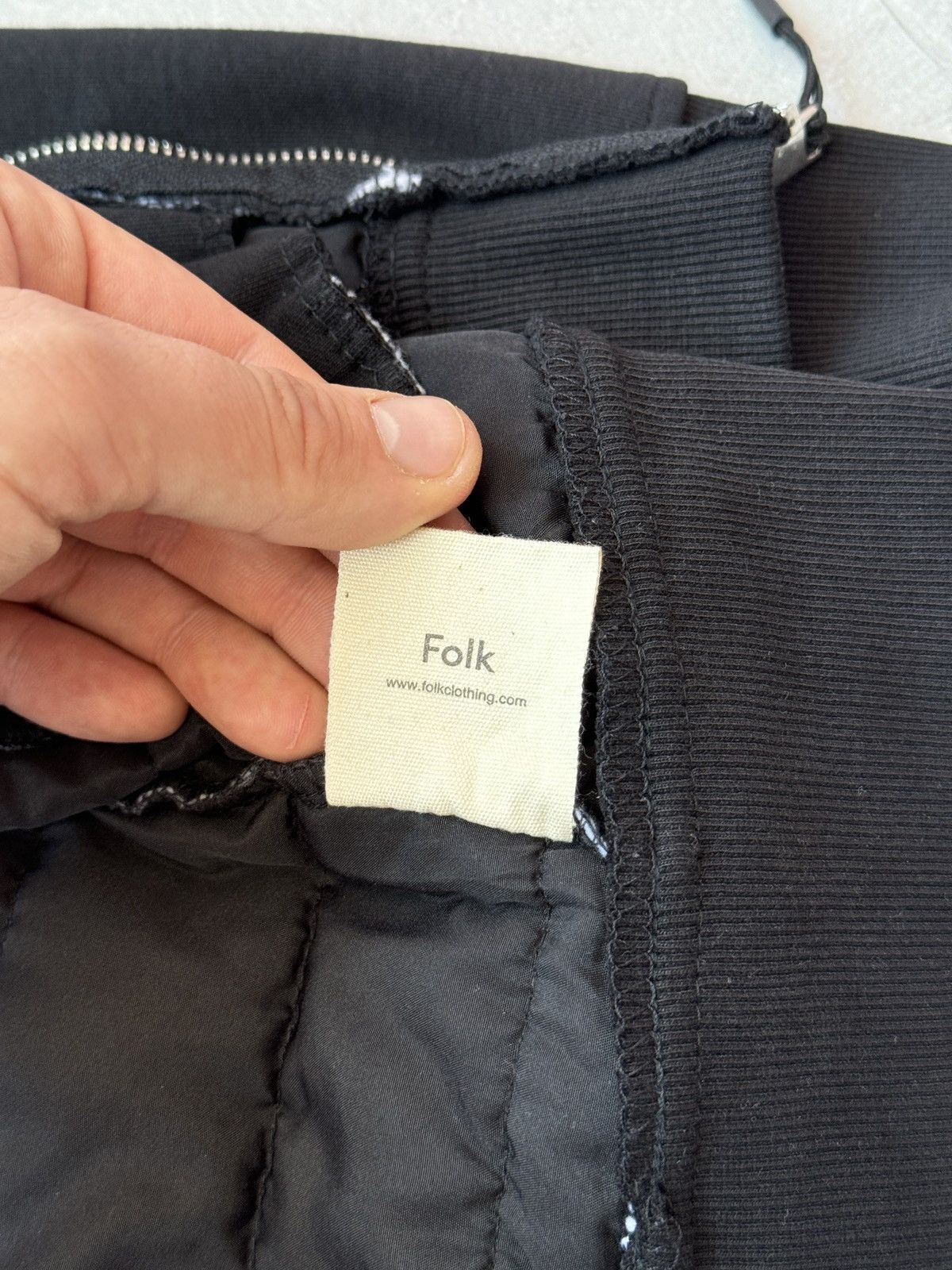 Folk Folk Nylon Cotton Quilted Light Bomber Jacket Black Size US L / EU 52-54 / 3 - 11 Thumbnail