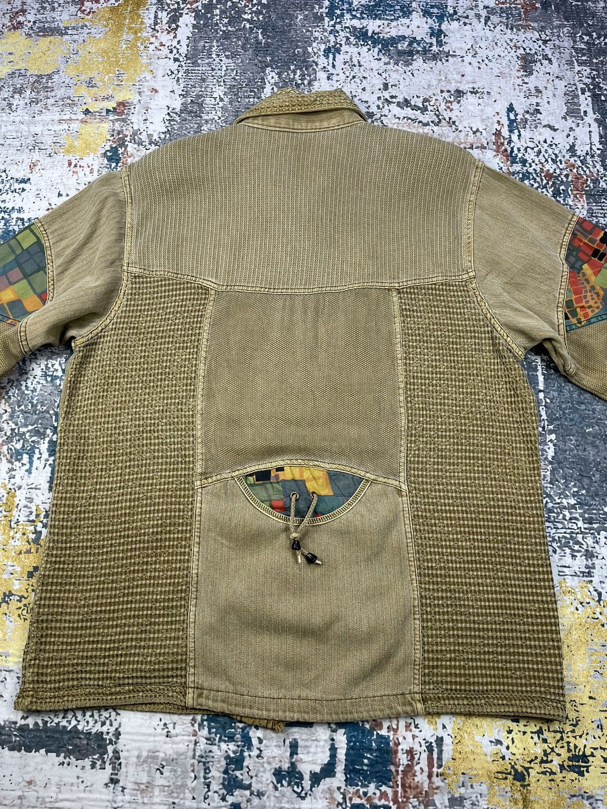 Vintage Vintage Beige Floral Patchwork Boho Jacket Size US L / EU 52-54 / 3 - 7 Thumbnail